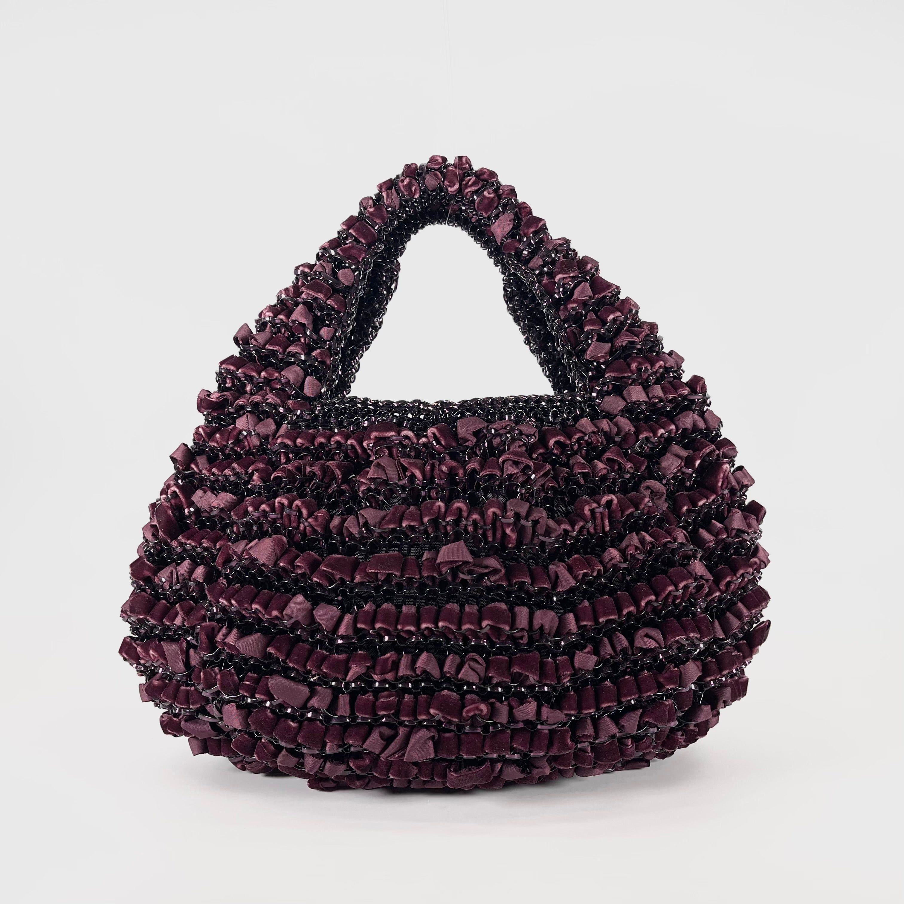 2605 secondhand Wire bag Velour purple