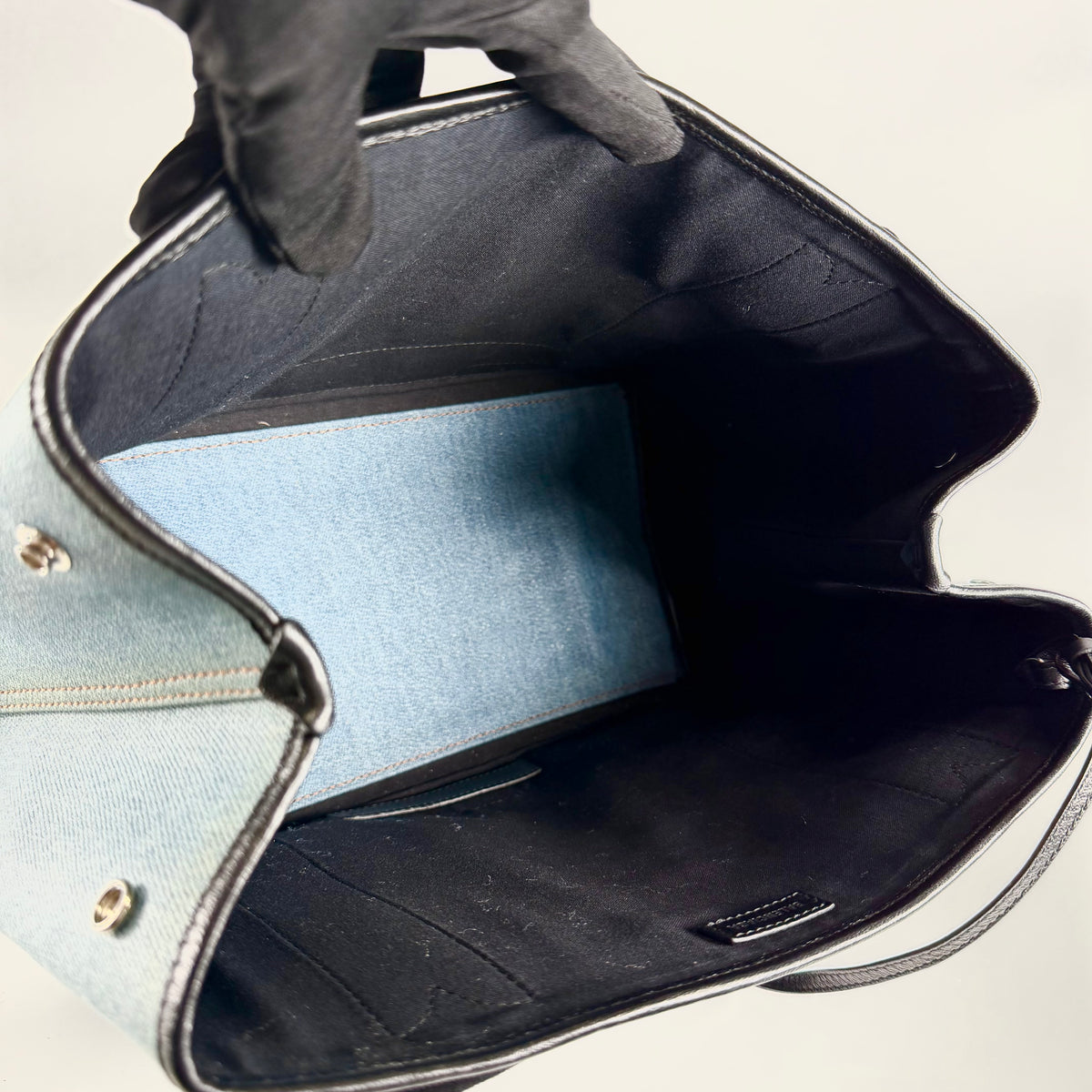 2608 secondhand BALENCIAGA cover M Tote Bag coating canvas 535269 blue pouch B