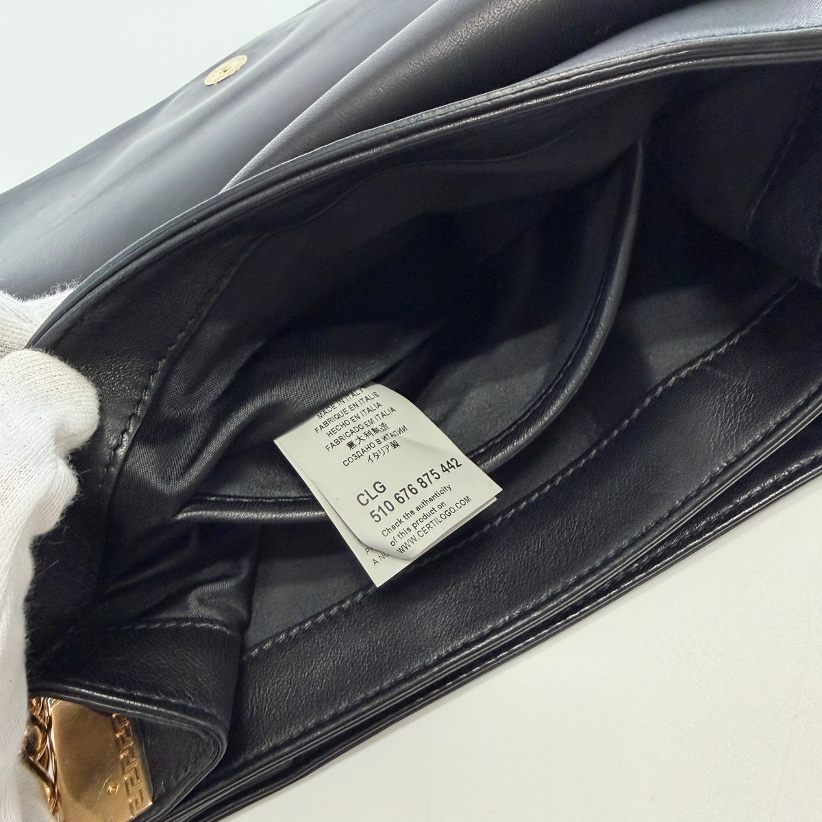 2607 secondhand Chain Shoulder Bag black leather 510676875442