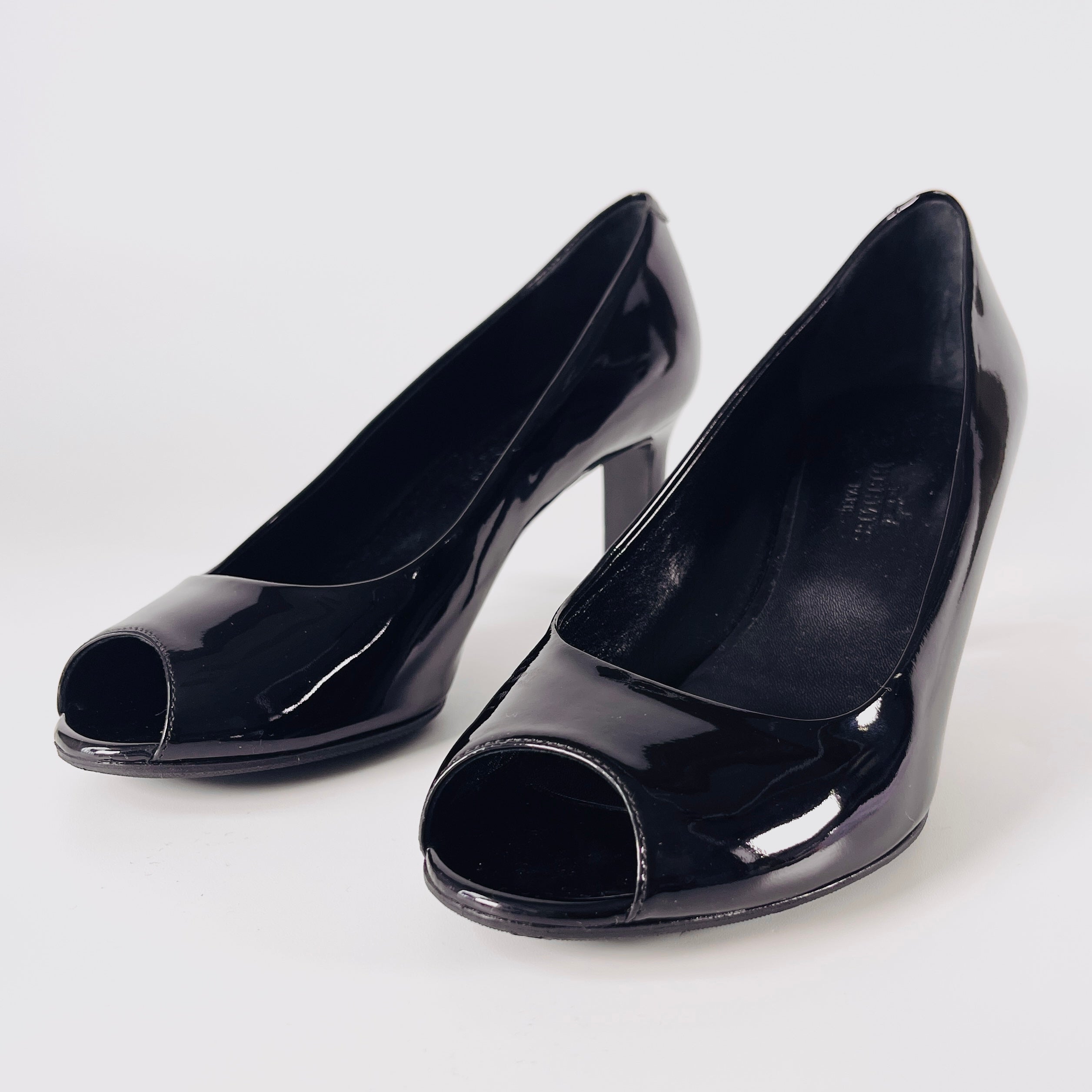 2605 secondhand HERMES Patent Leather Open Toe pumps 36 Women's black