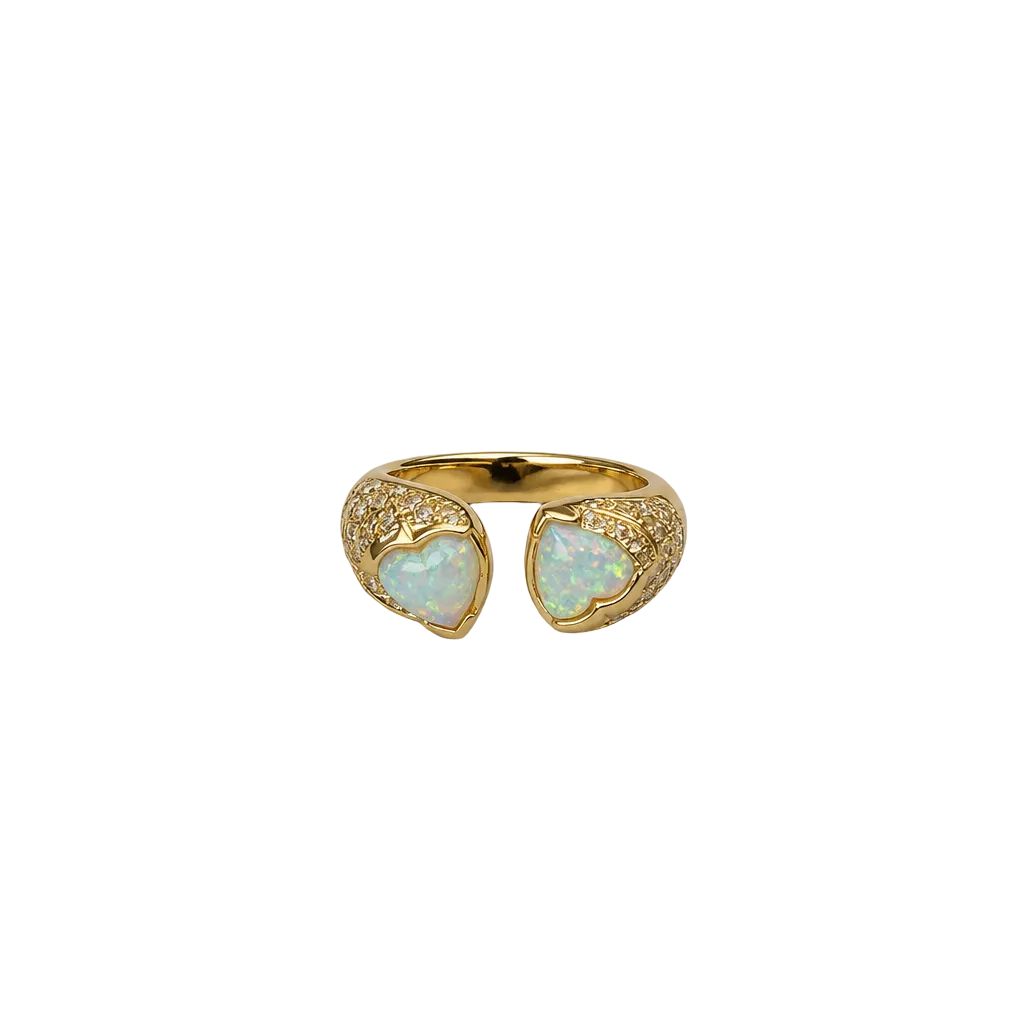 2607 secondhand ring K18YG 12.5 opal Diamond Total 7.5g