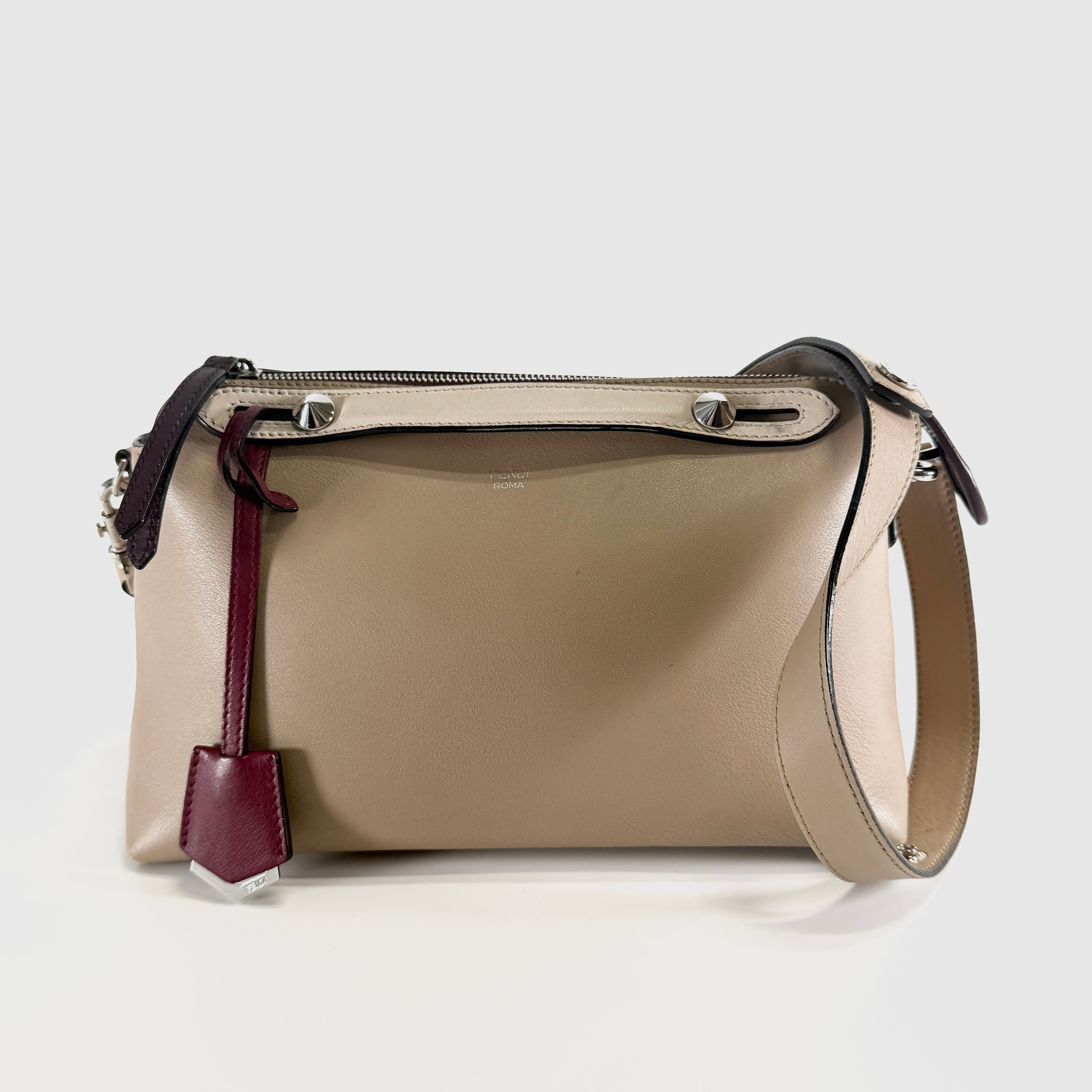 2605 secondhand FENDI By the Way medium leather 2WAY hand bag beige 8BL124