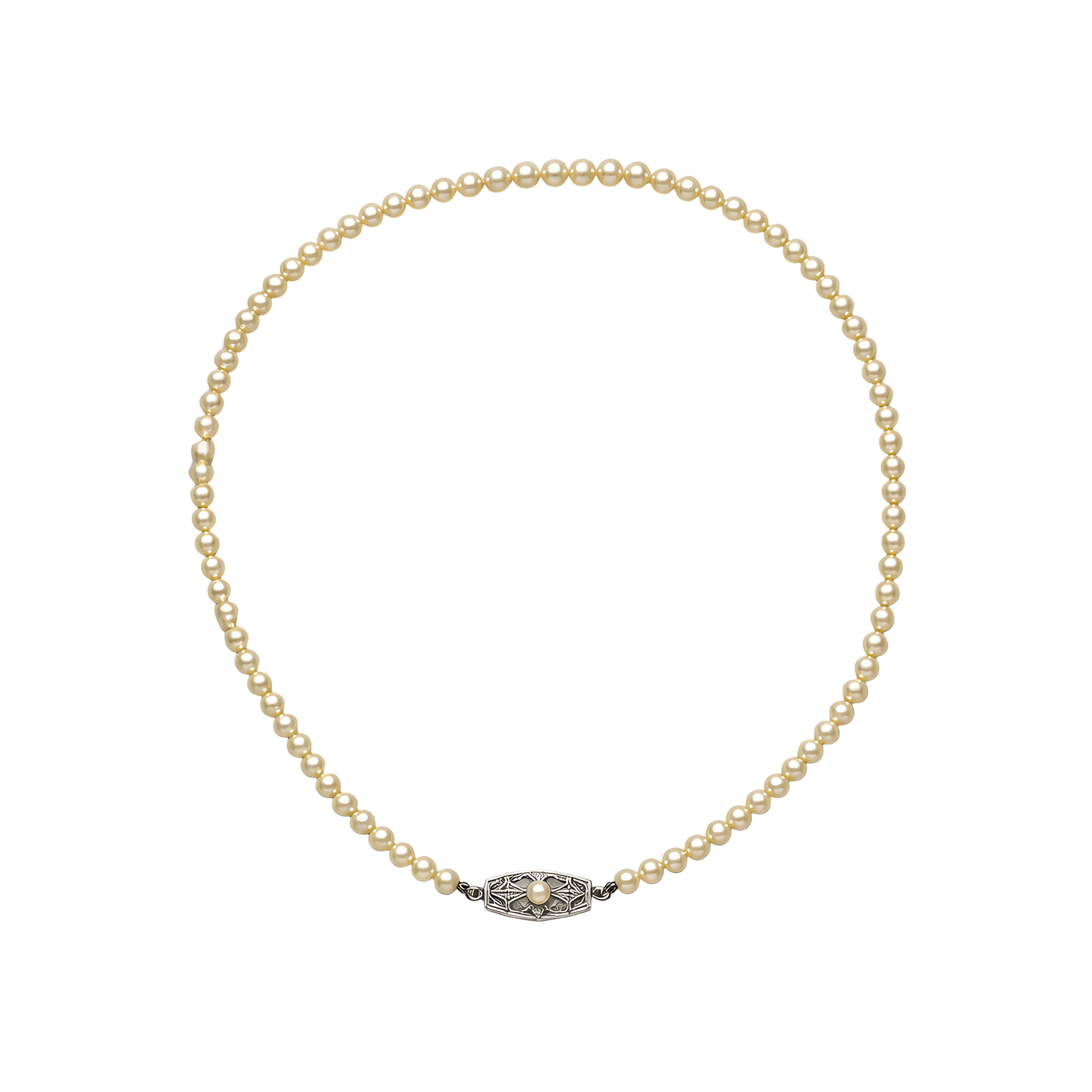 2607 secondhand SV pearl necklace 3.0-7.0mm Total 44cm