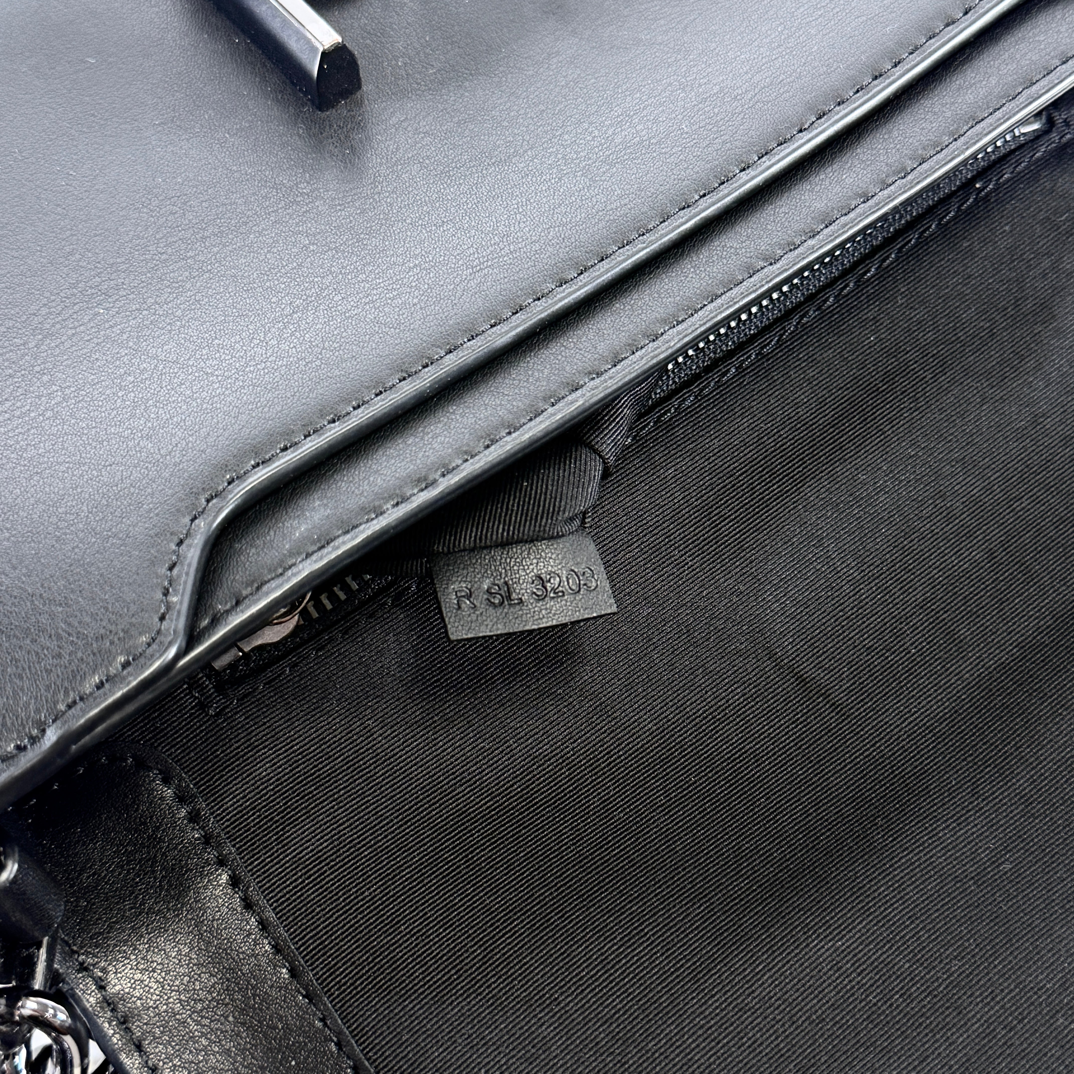 2607 secondhand MARCJACOBS black leather Chain Shoulder Bag