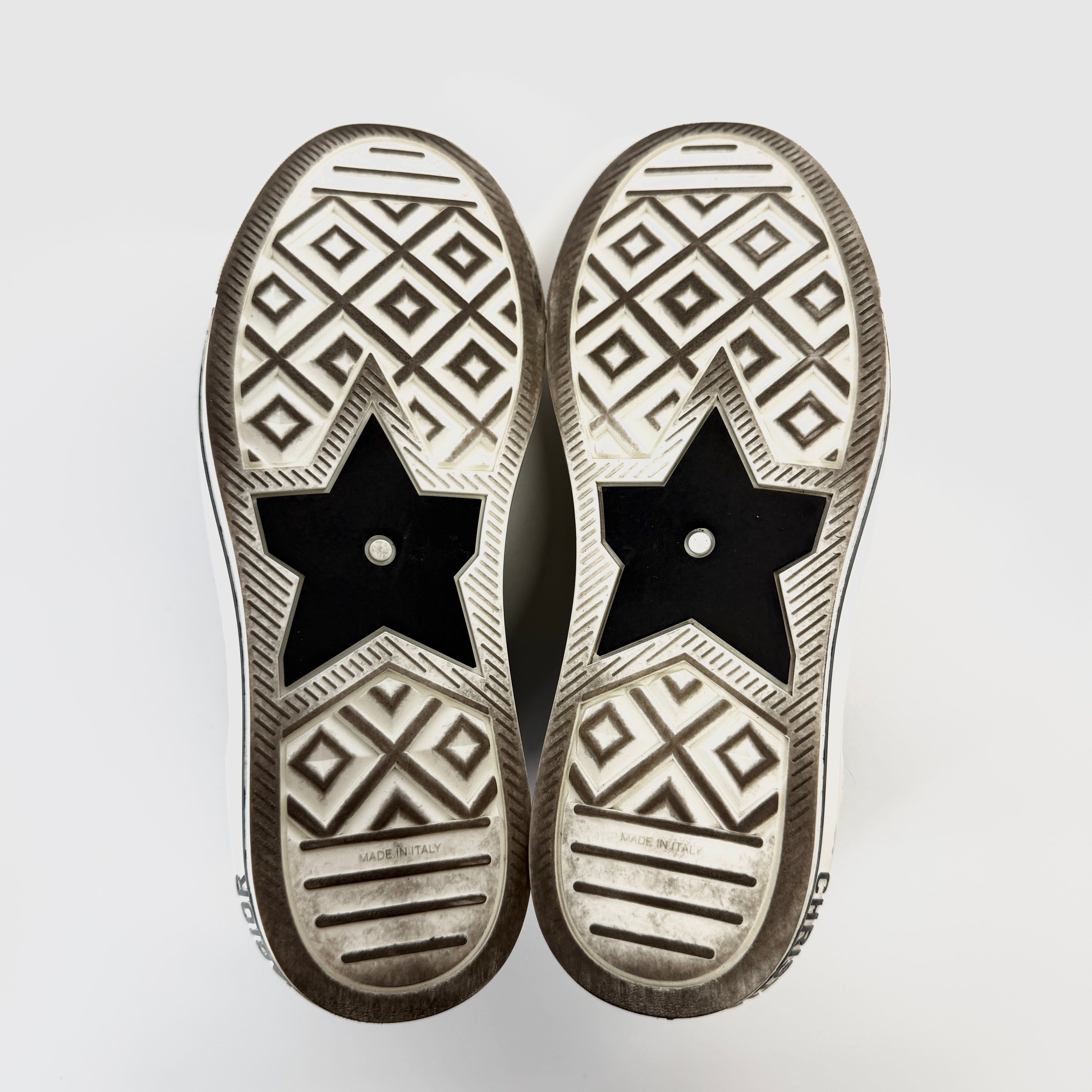 2607 secondhand CD WALK'N'DIOR leather × fabric sneakers 36 Women's black logo knit Cannage