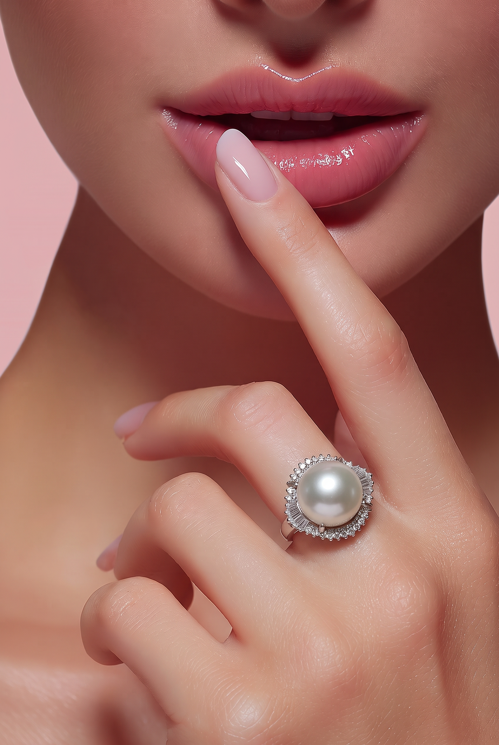2607 secondhand Pt900 ring Pearl D0.97ct Total 14.03g