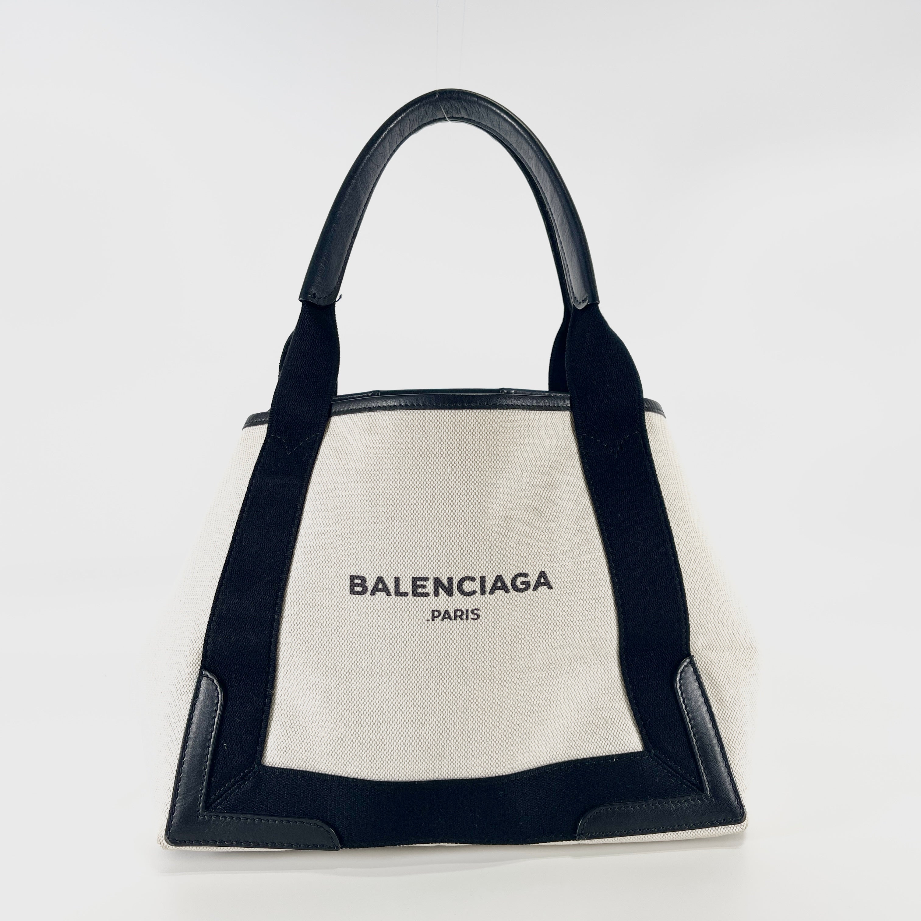 2605 secondhand BALENCIAGA Navy Cabas S