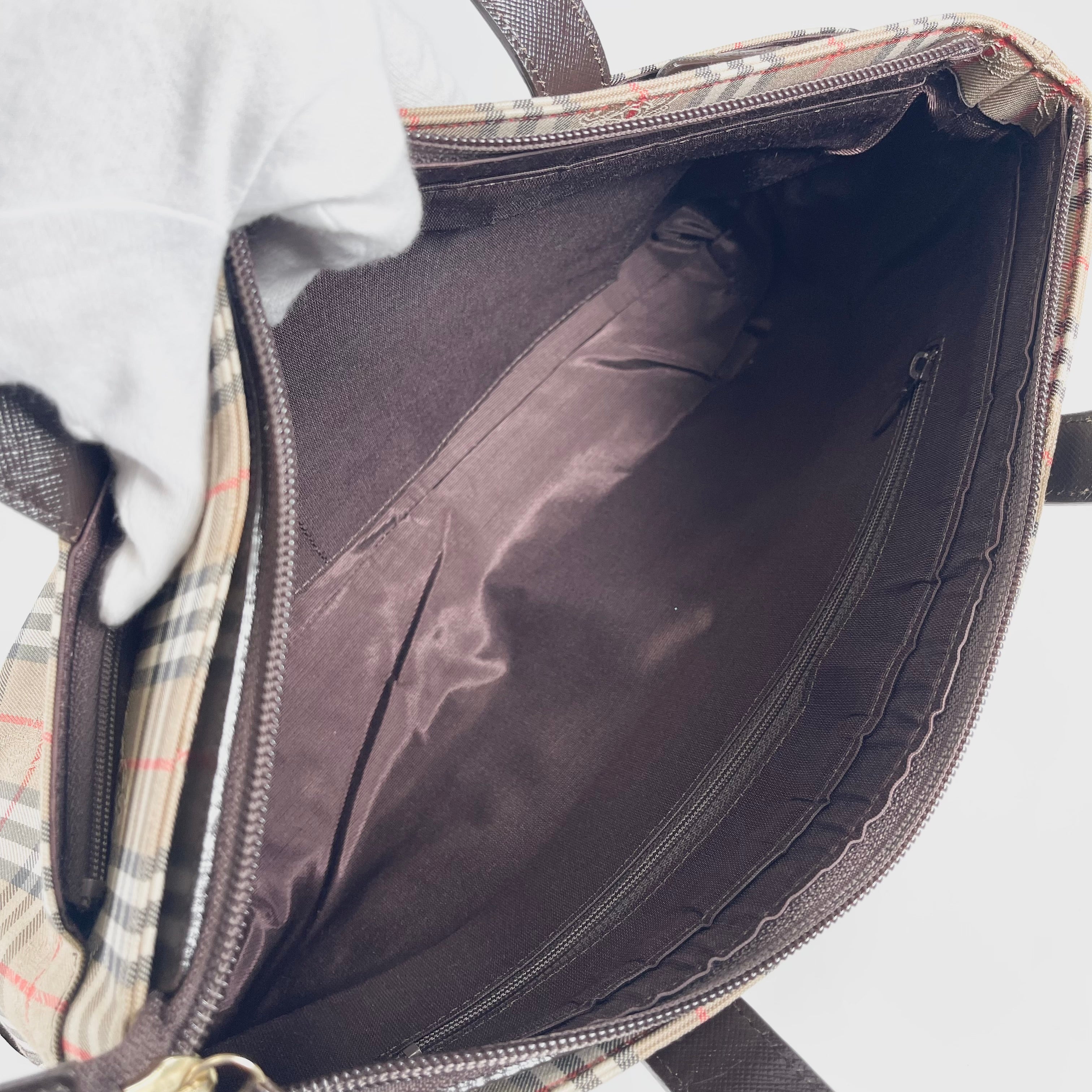 2605 secondhand BURBERRY check hand bag