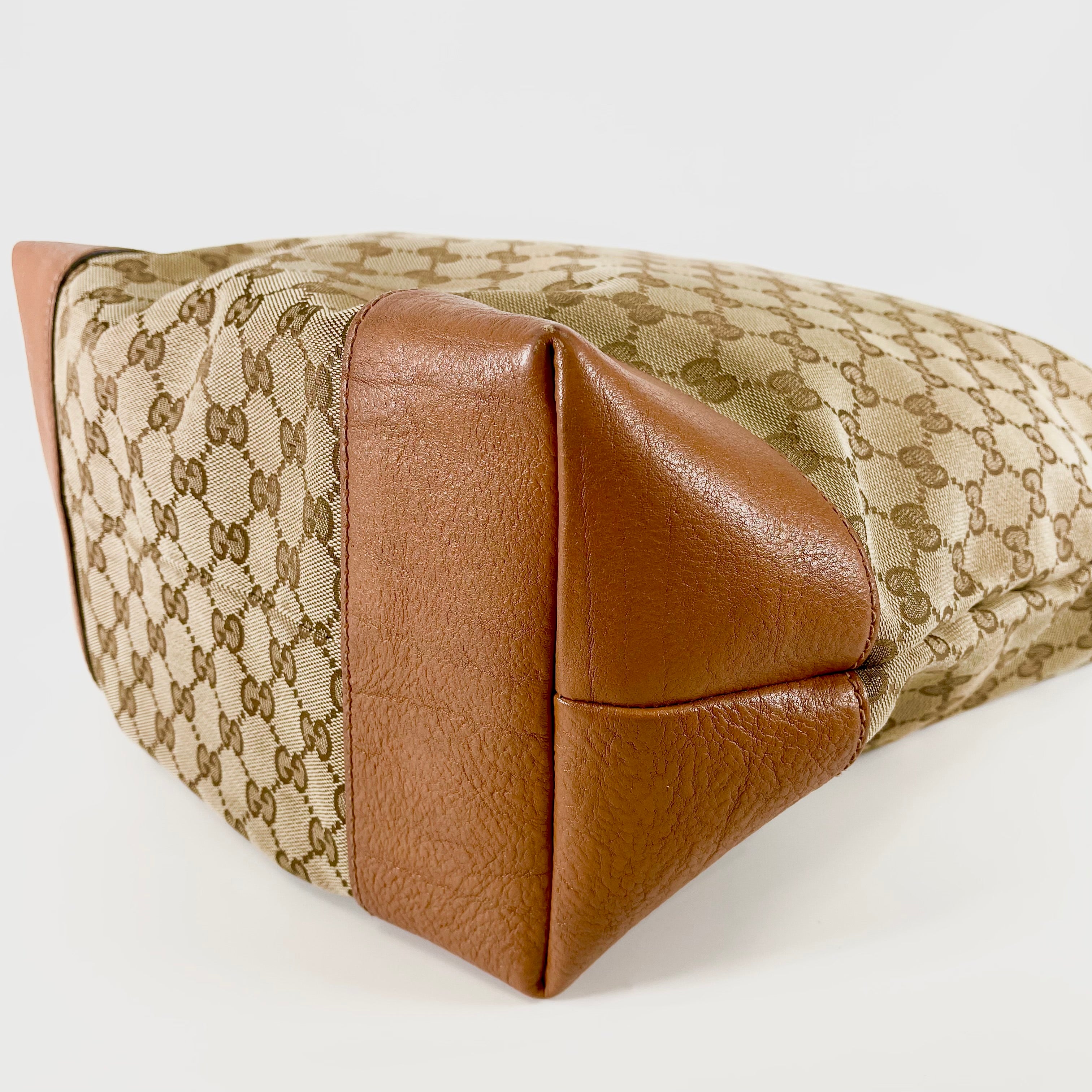 2605 secondhand GUCCI Tote Bag 247236 G canvas Light Brown