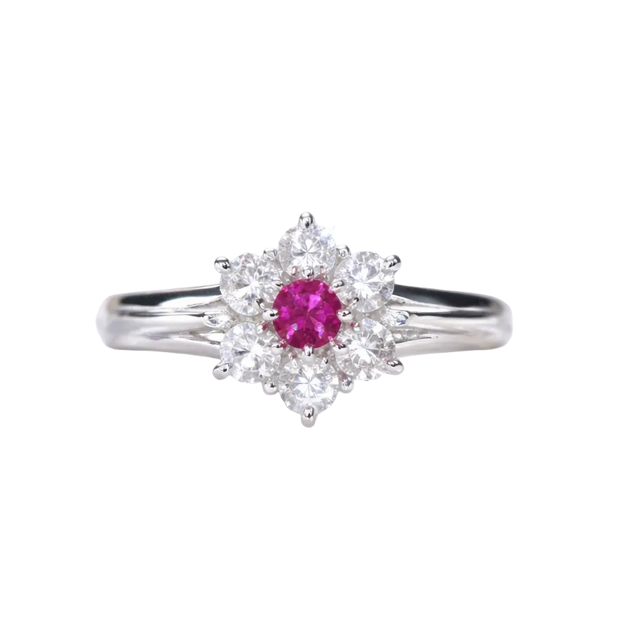 2605 secondhand Pt900 ring R0.24/D0.44ct 3.9g #12