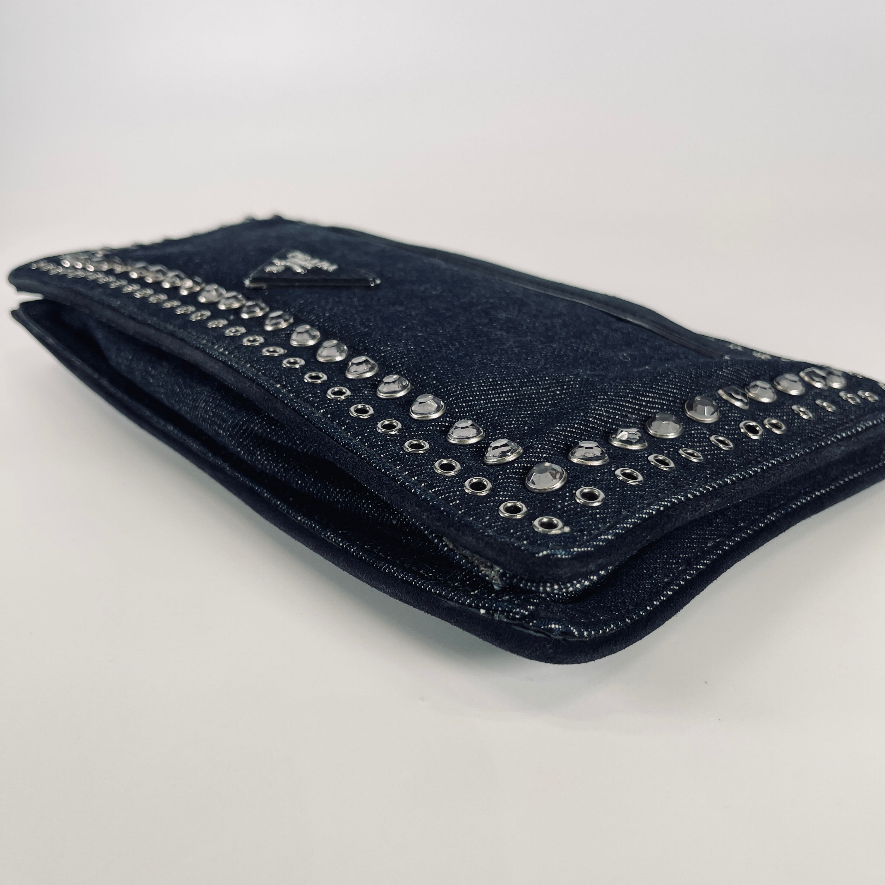 2606 secondhand PRADA denim Clutch Bag