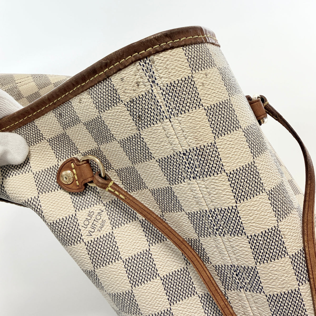 2606 secondhand LV Damier Azur Neverfull MM