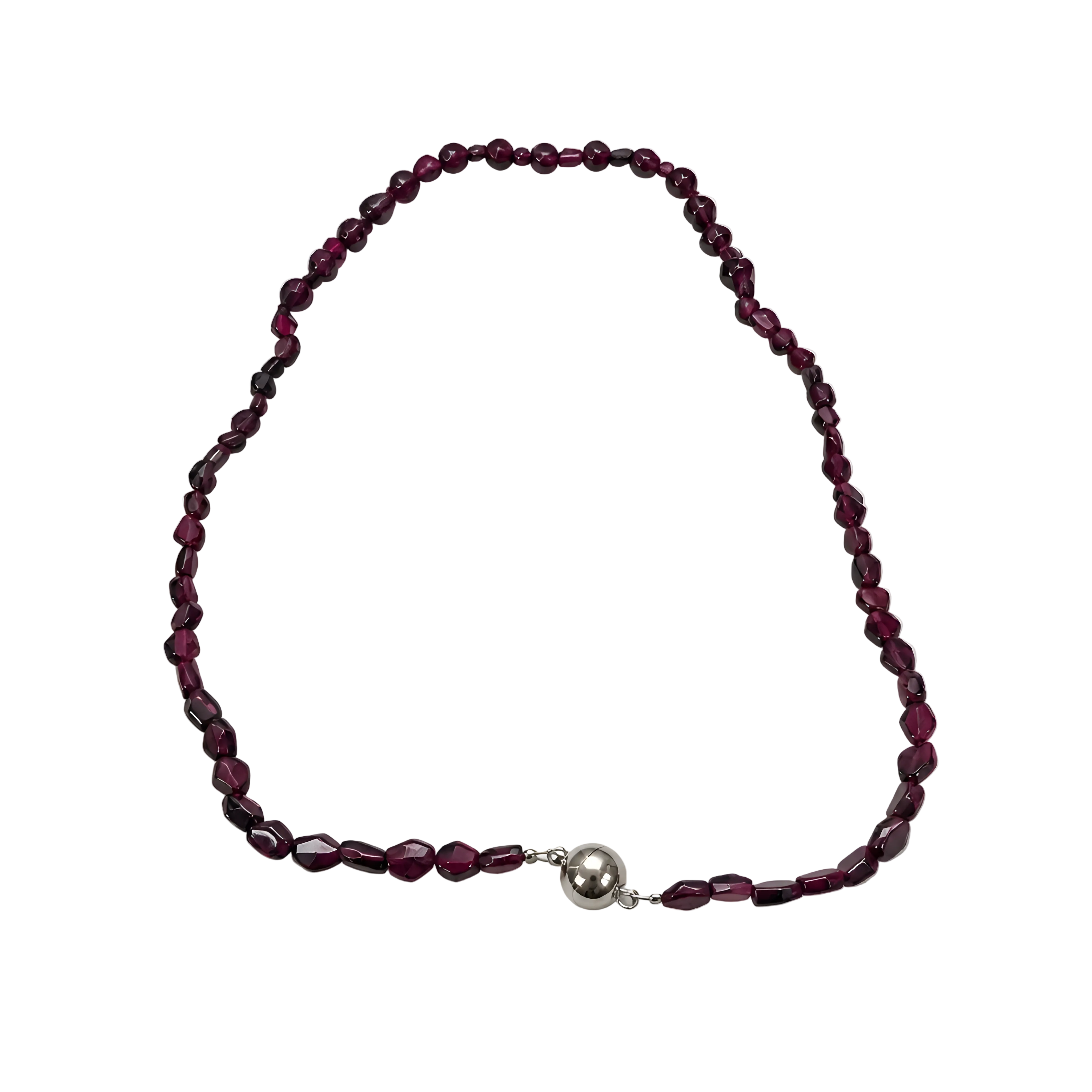 2608 secondhand garnet necklace 　48㎝