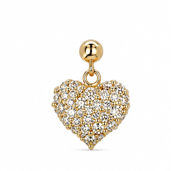 2608 secondhand K18YG heart earrings 　D0.56ct　2.1g