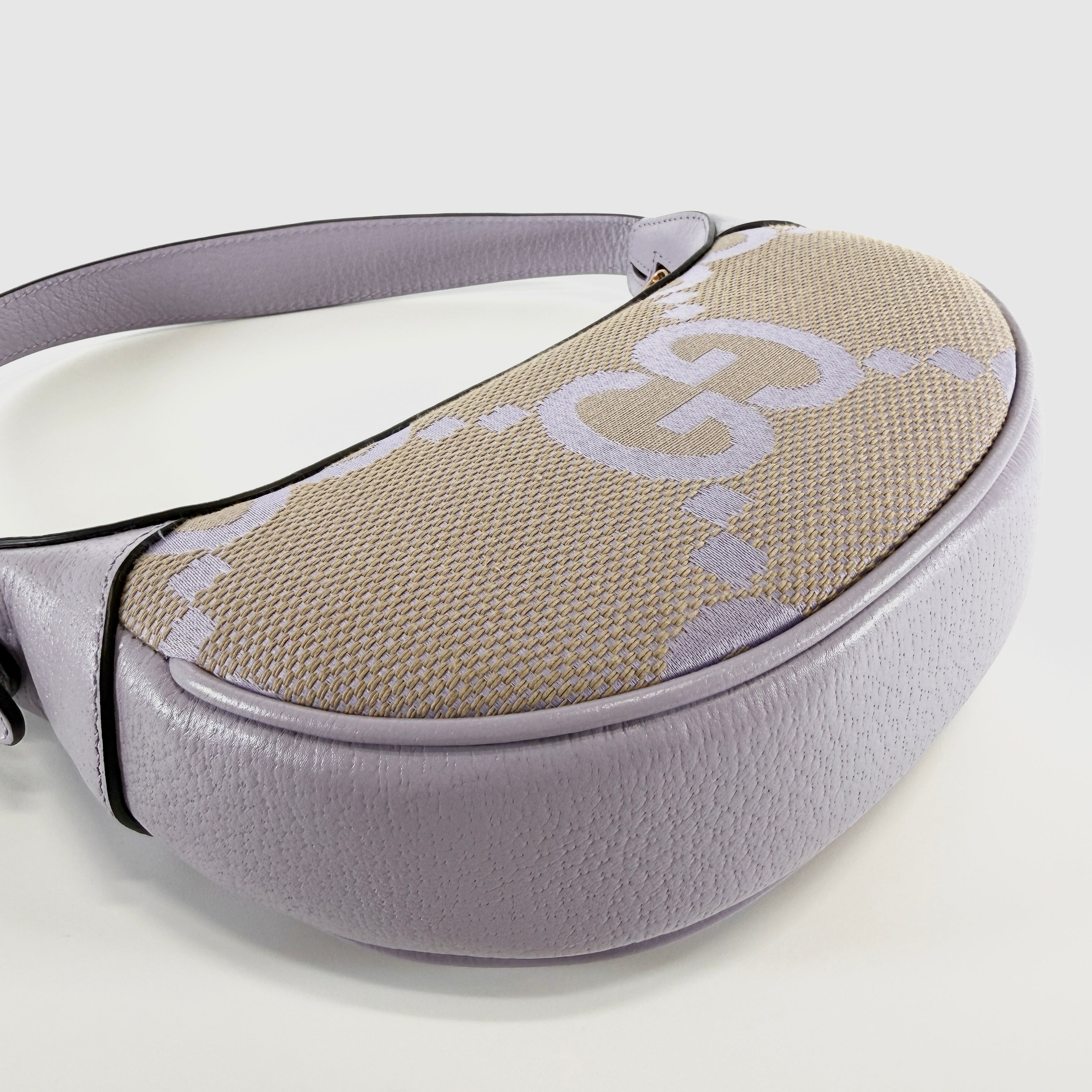 2605 secondhand GUCCI jumbo GG mini back canvas purple box drawstring dust bag