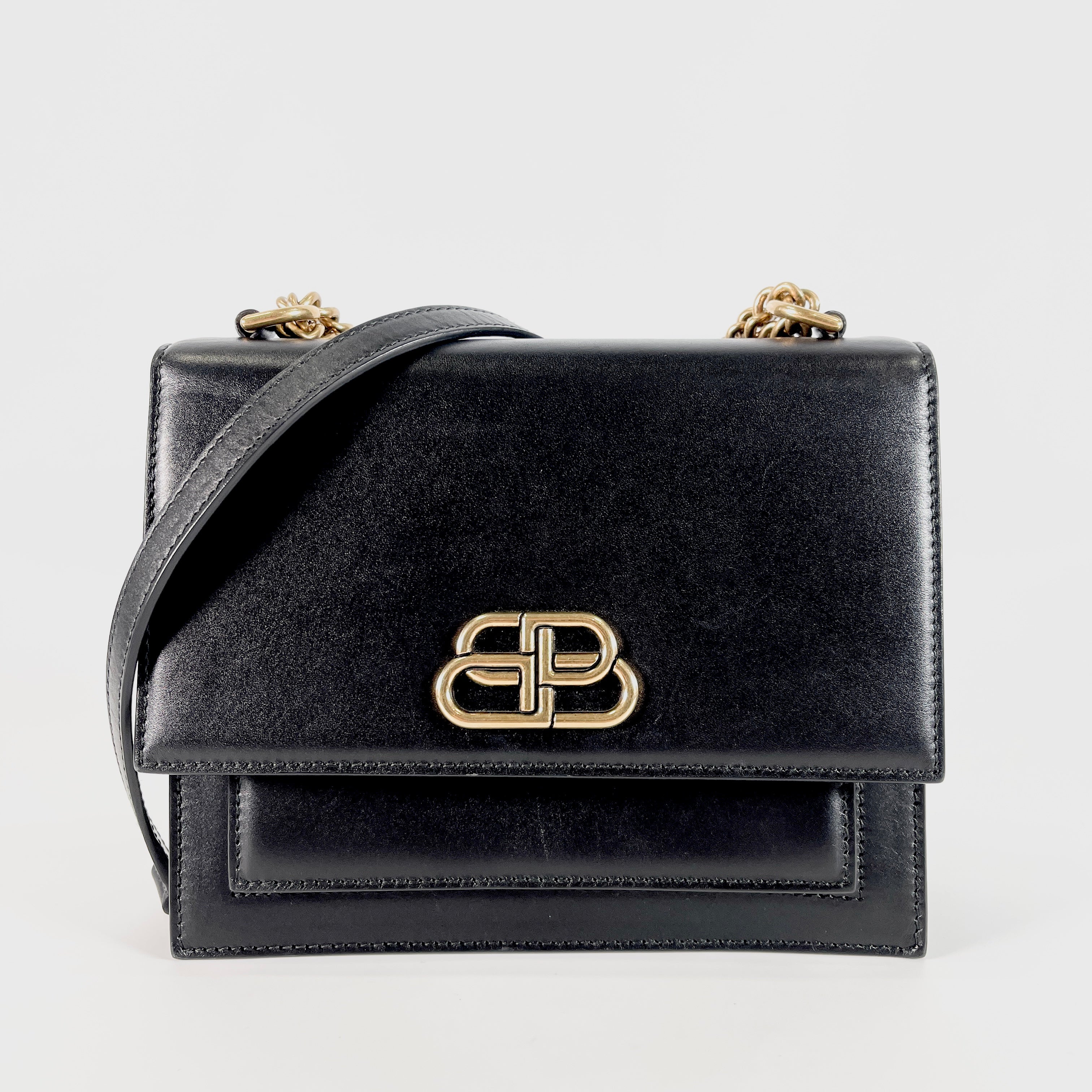 2603 secondhand BALENCIAGA Chain Shoulder black