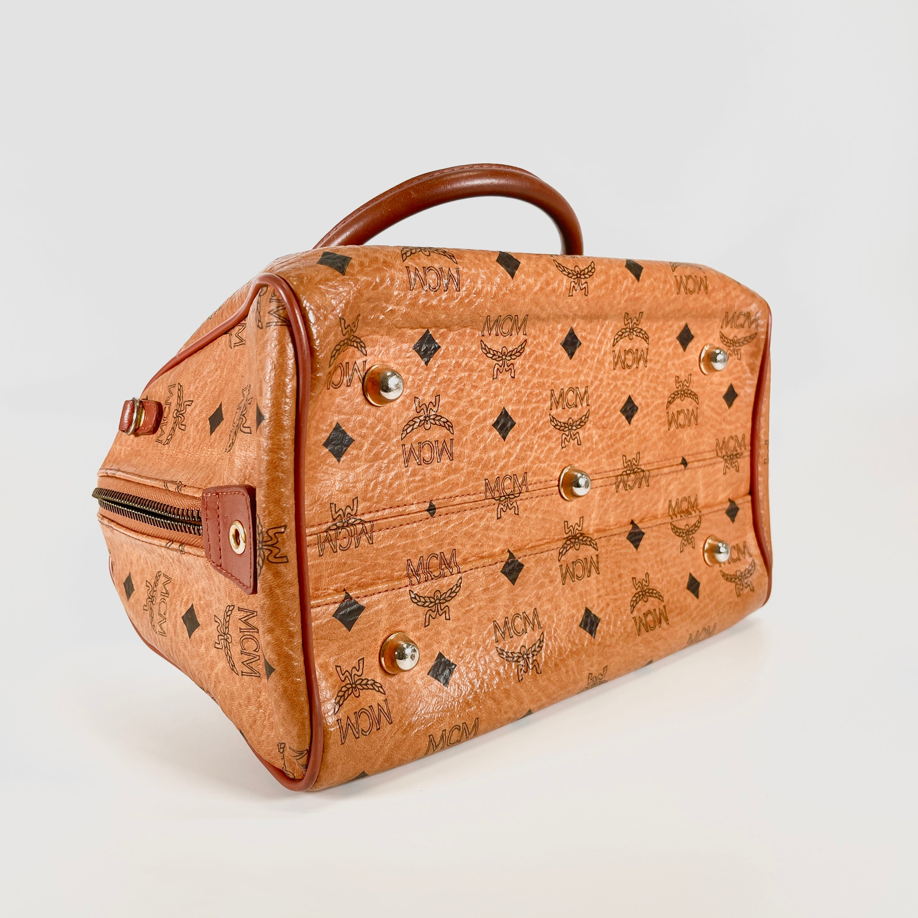 2605 secondhand MCM Visetos mini Boston bag