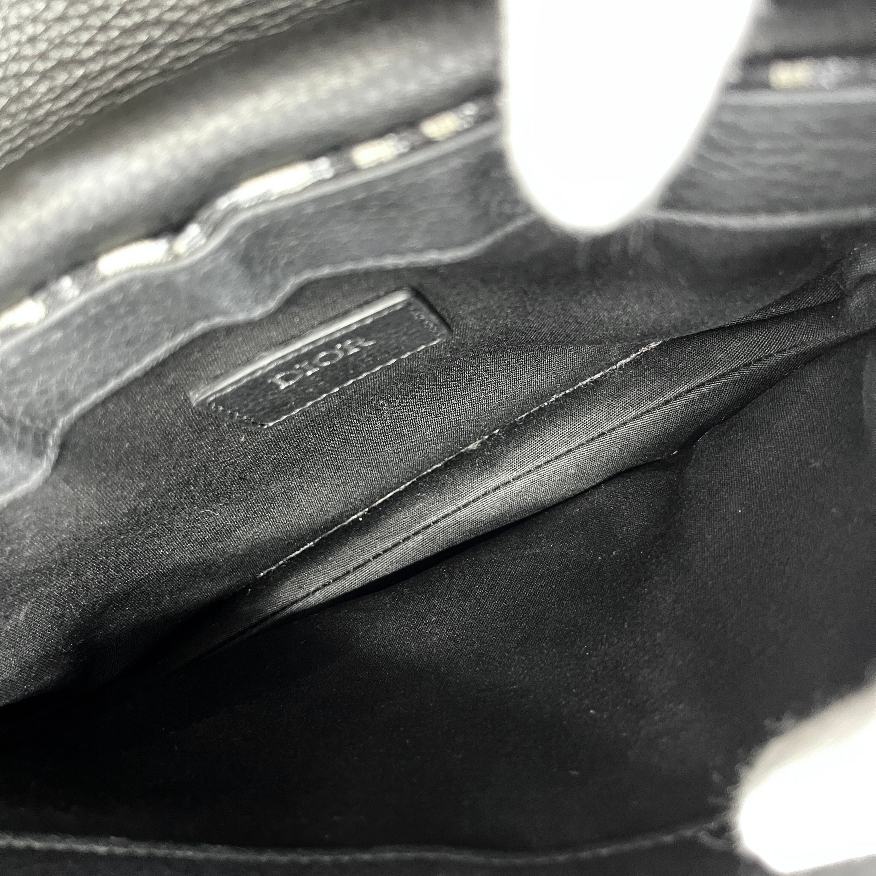 2605 secondhand CD bag saddle of leak / Navy × gray Jacquard
