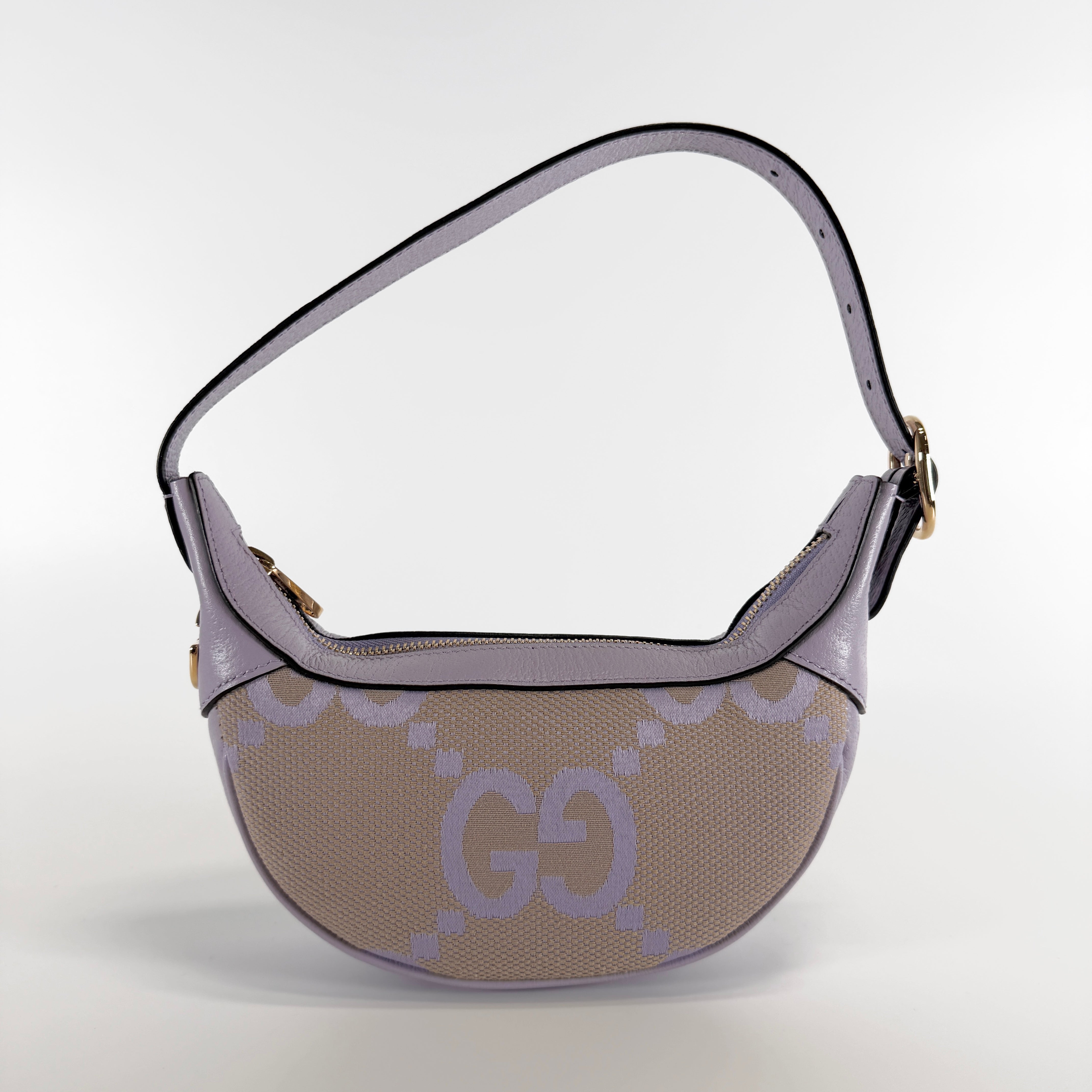 2605 secondhand GUCCI jumbo GG mini back canvas purple box drawstring dust bag