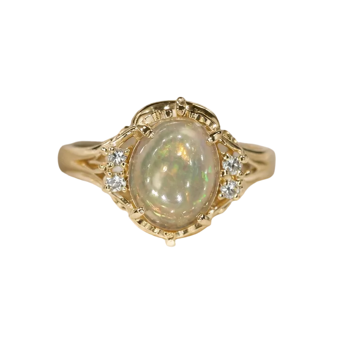 2606 secondhand K18 opal / Diamond 4.45ｇ