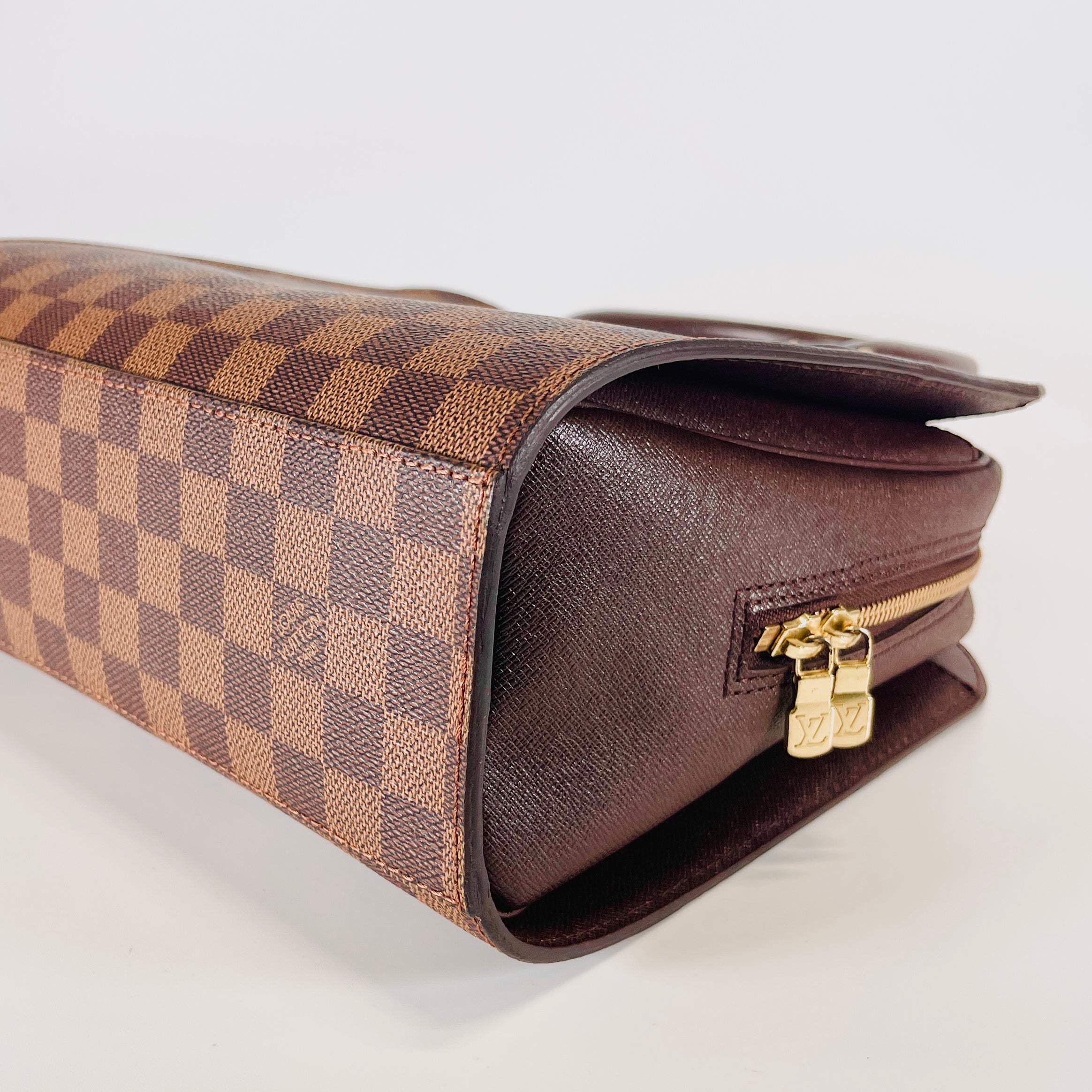2608 Secondhand LV Damier N51155 hand bag Triana brown VI0094 moderate scratches