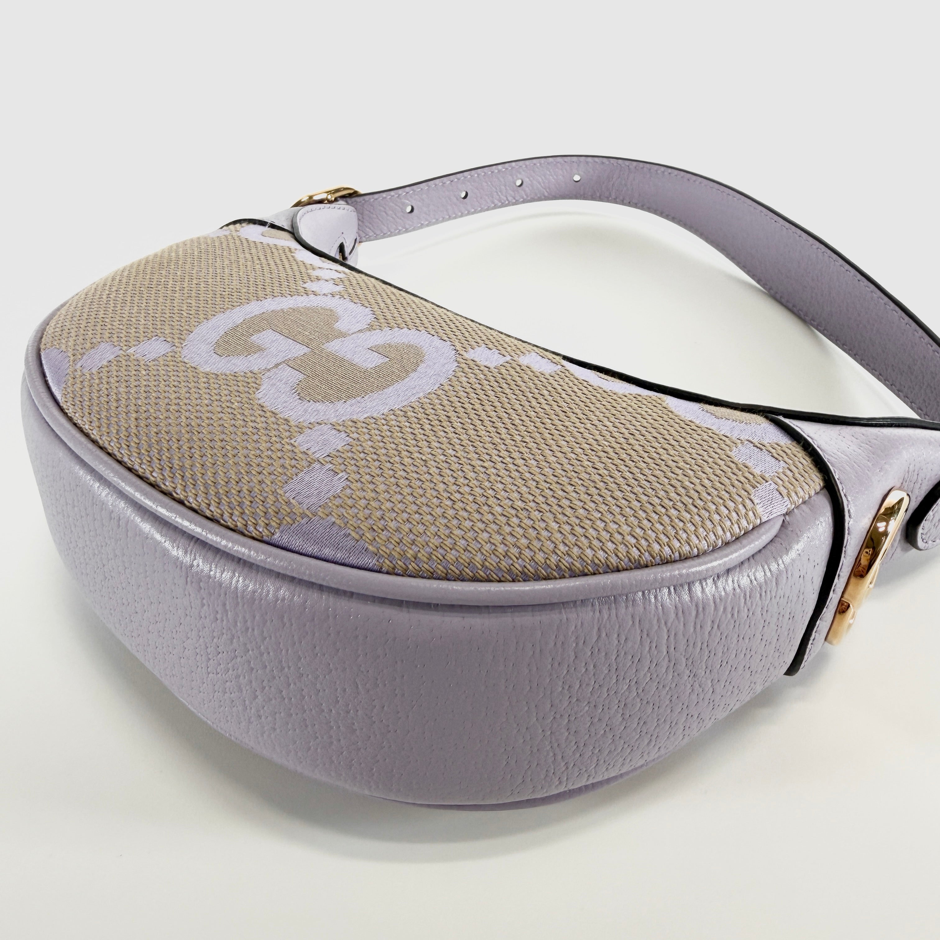 2605 secondhand GUCCI jumbo GG mini back canvas purple box drawstring dust bag
