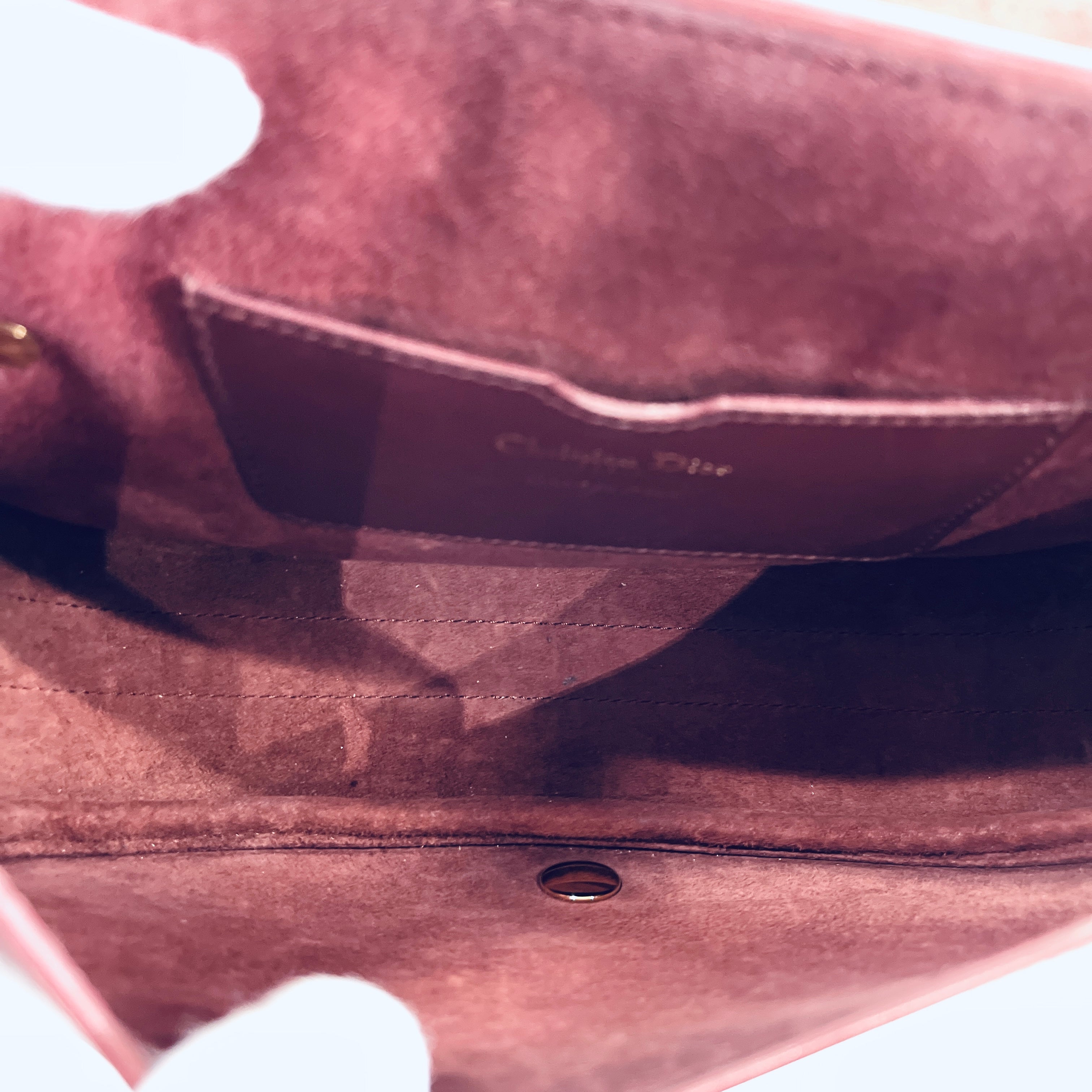 2604 secondhand ChristianDior Bobby medium calf Bordeaux B Rank