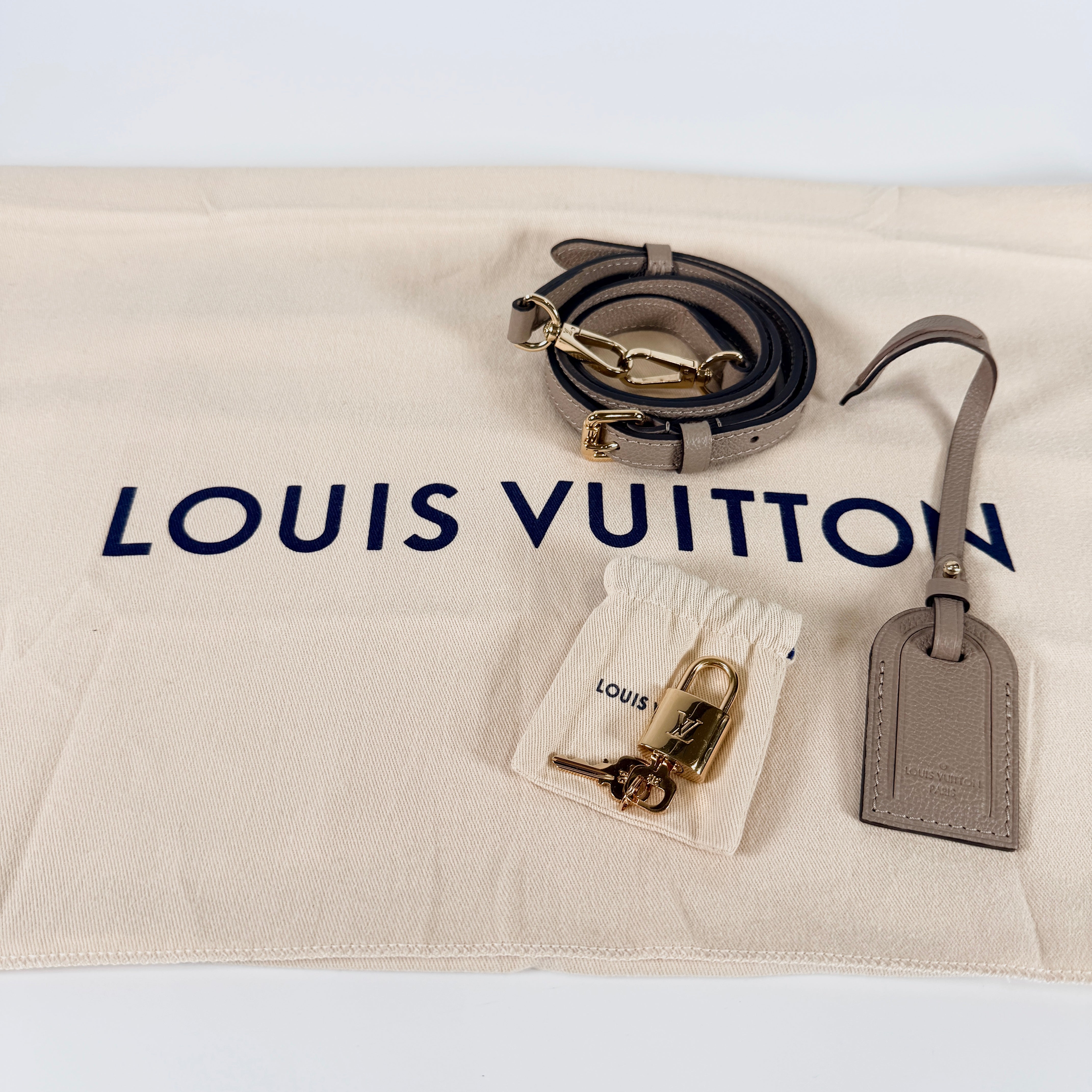 2606 secondhand LV Empreinte MM Tourterelle claim RFID strap Padlock key ×2 Name tag