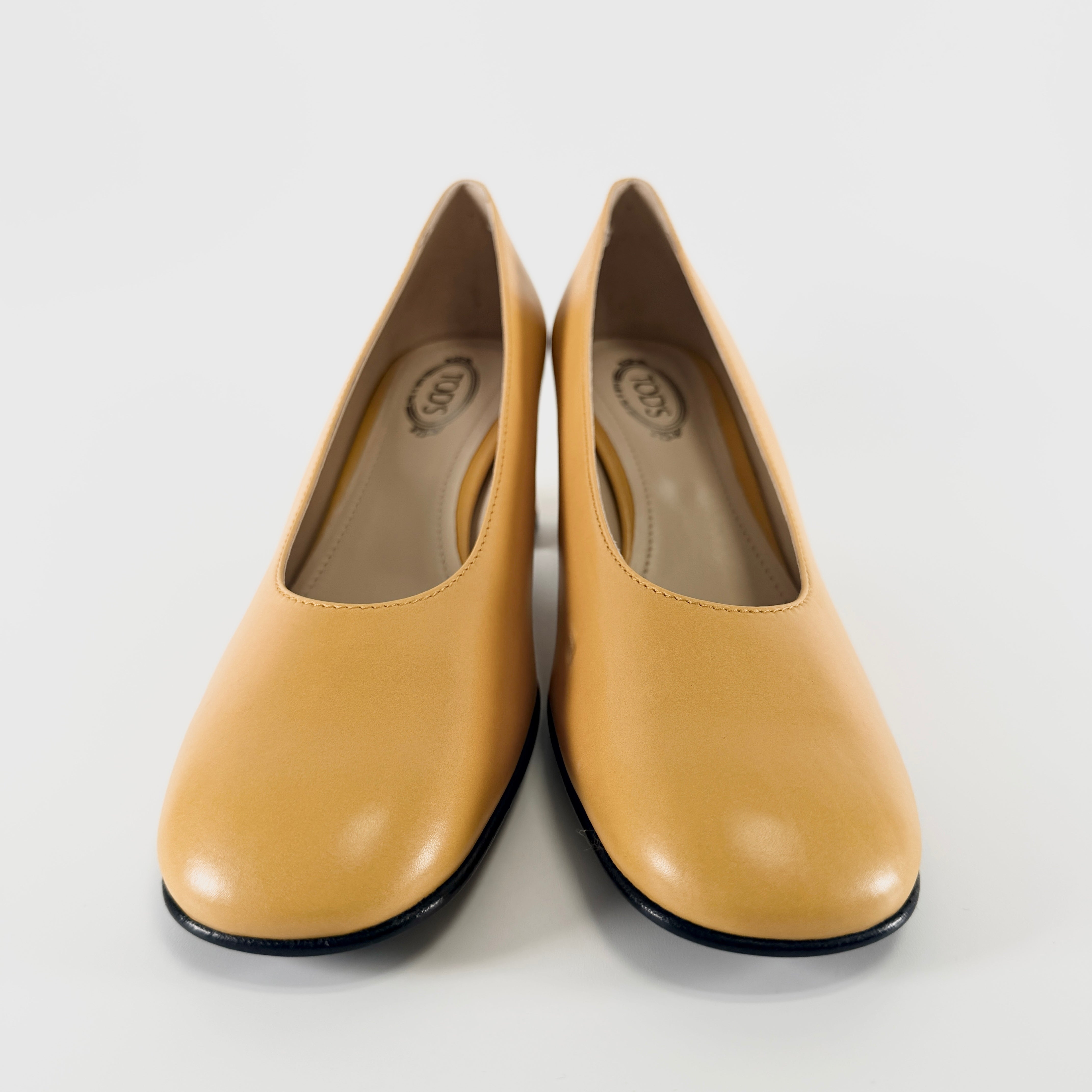 2605 secondhand TOD'S Shoes pumps Yellow /#37/ Women's / leather