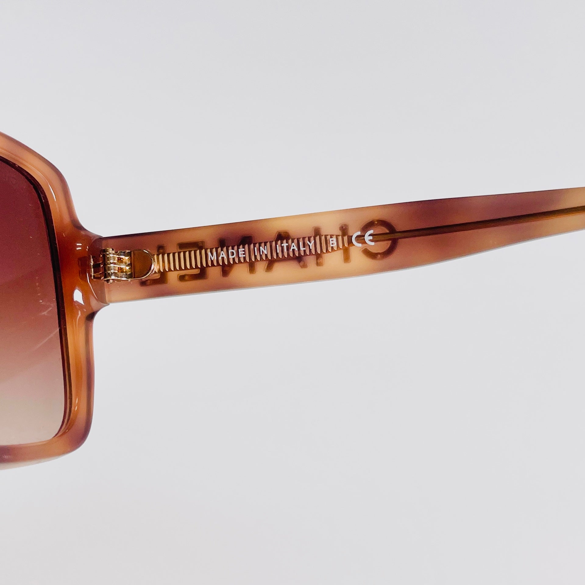 2604 secondhand CHANEL 5408 A logo sunglasses 56□17 plastic ×GP Brown × gold