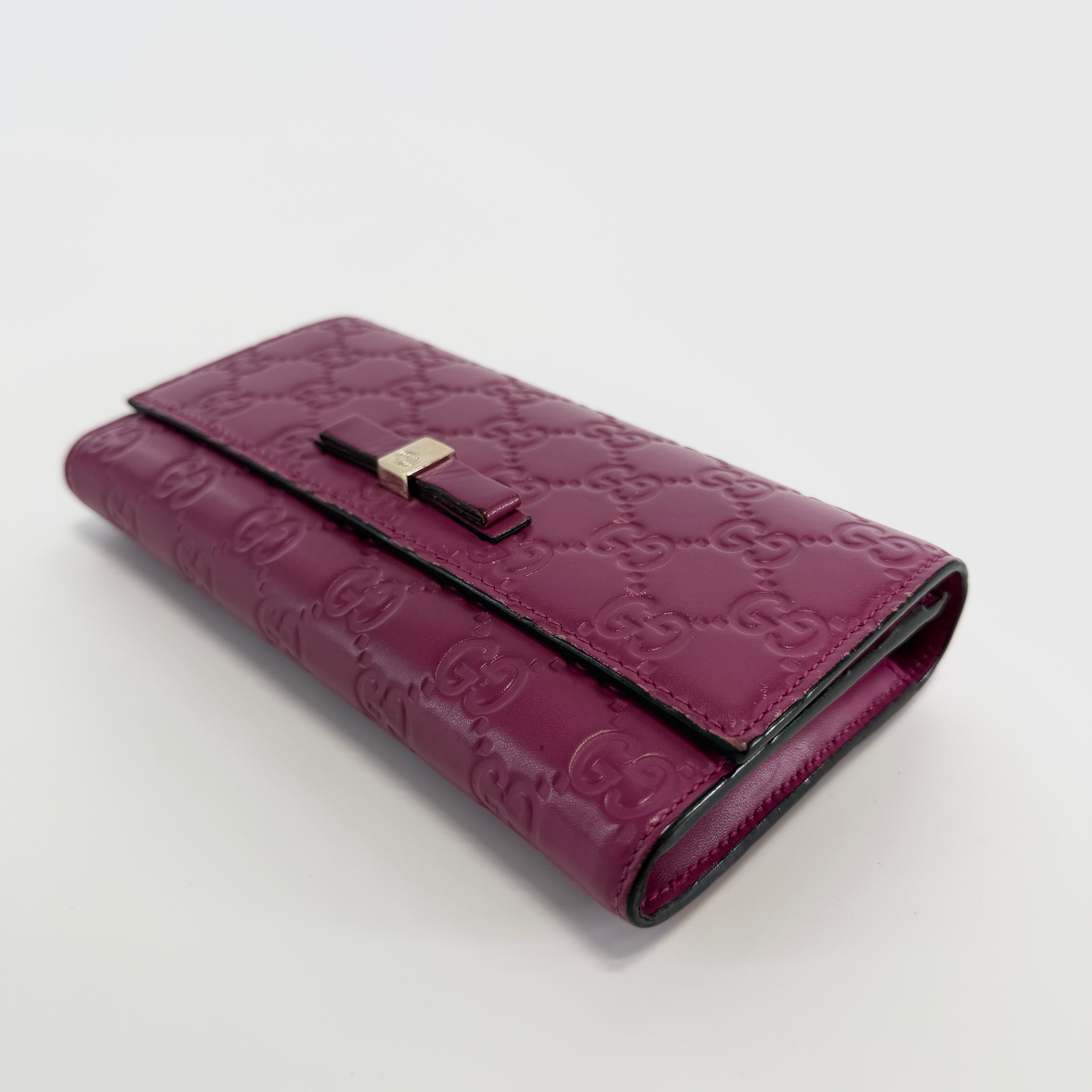 2605 secondhand GUCCI Guccissima ribbon Bifold Long wallet
