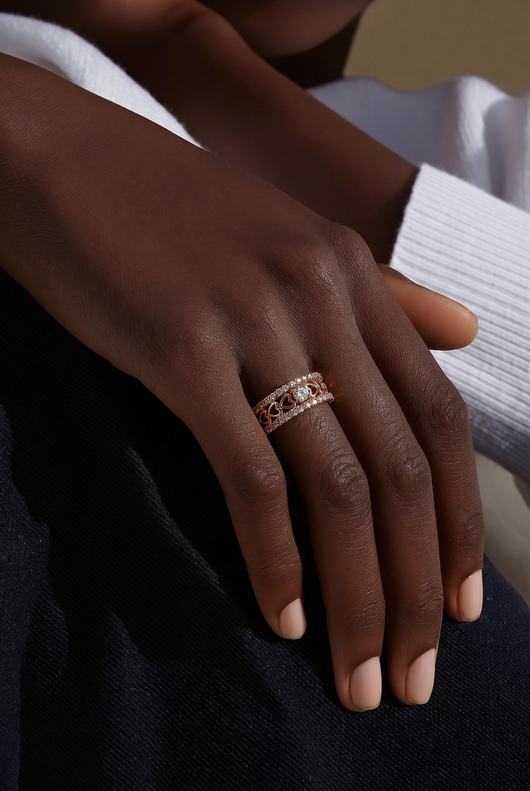 2608 secondhand 14K ring 　PK Diamond /D　3.5g　#10.5/US5.5