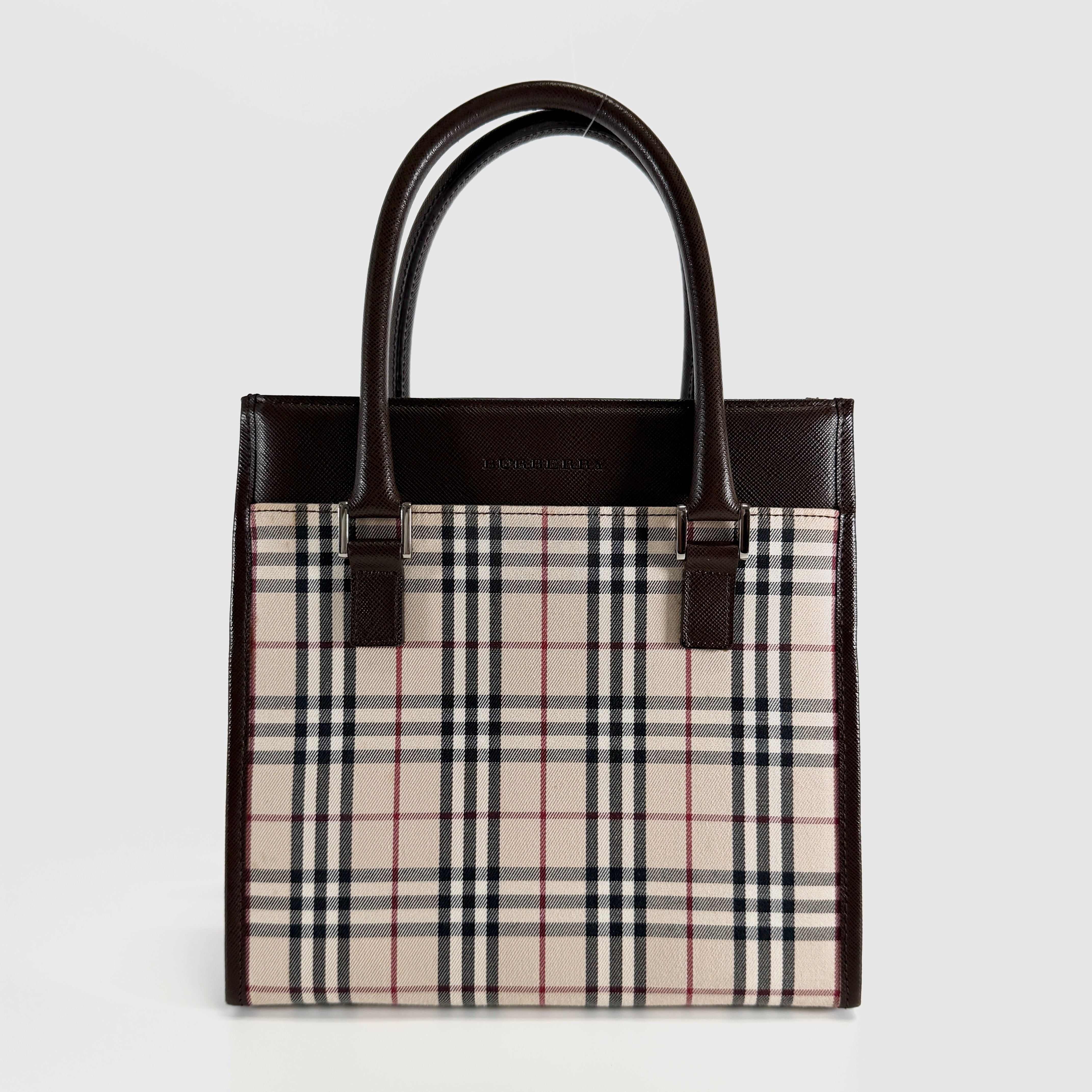 2606 secondhand BURBERRY Nova Check hand bag