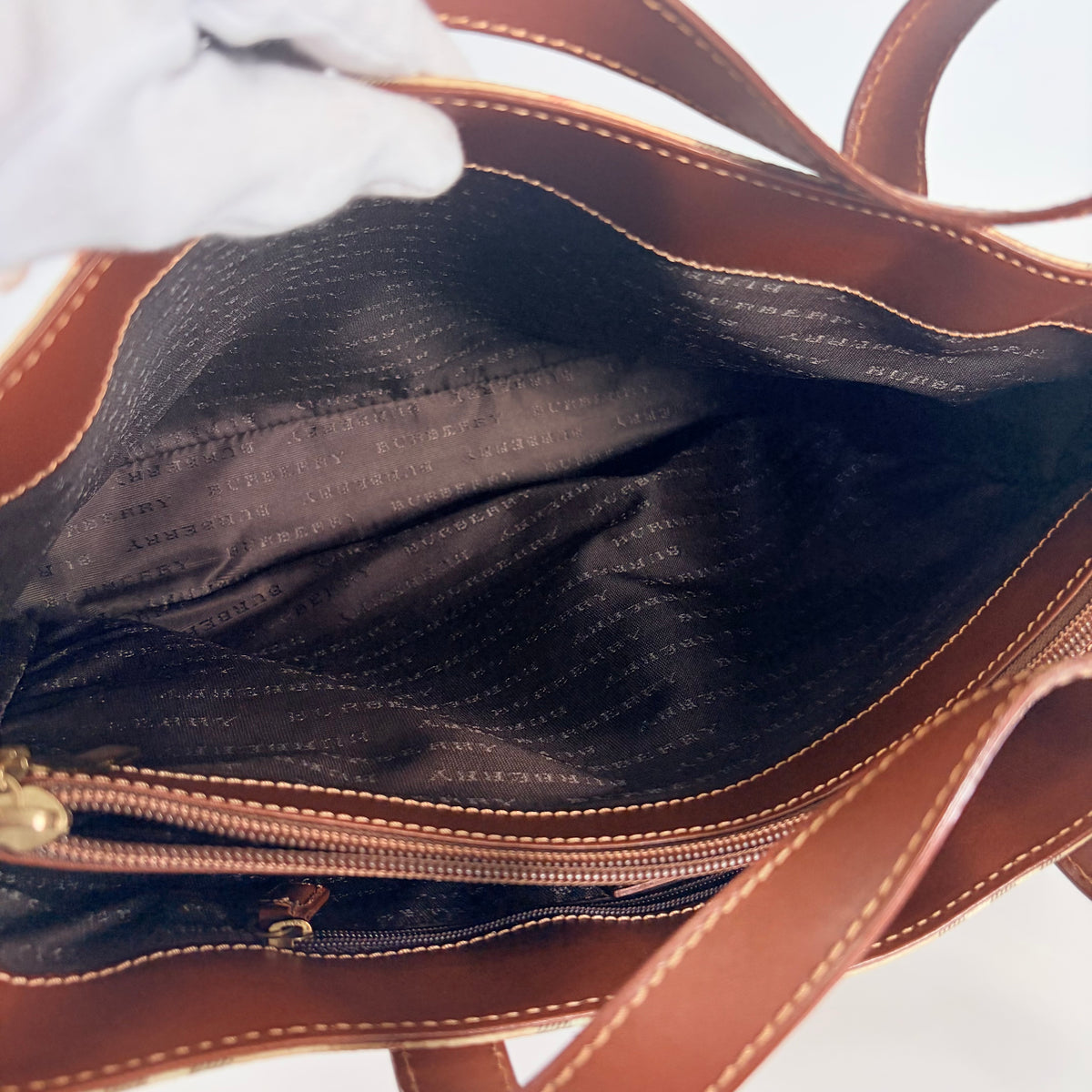 2605 secondhand BURBERRY Nova check Tote