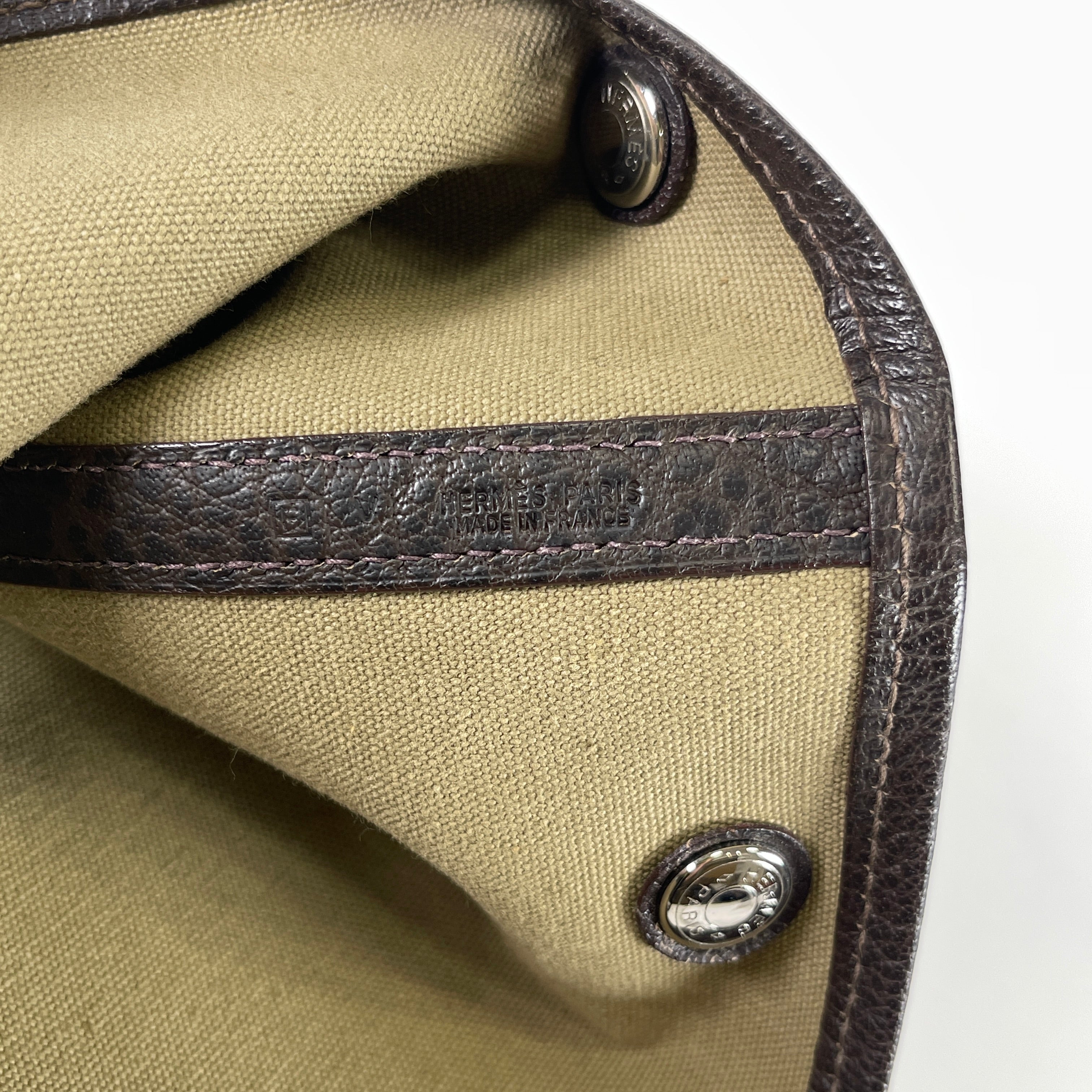2605 secondhand HERMES brand bag Garden Party PM F Khaki