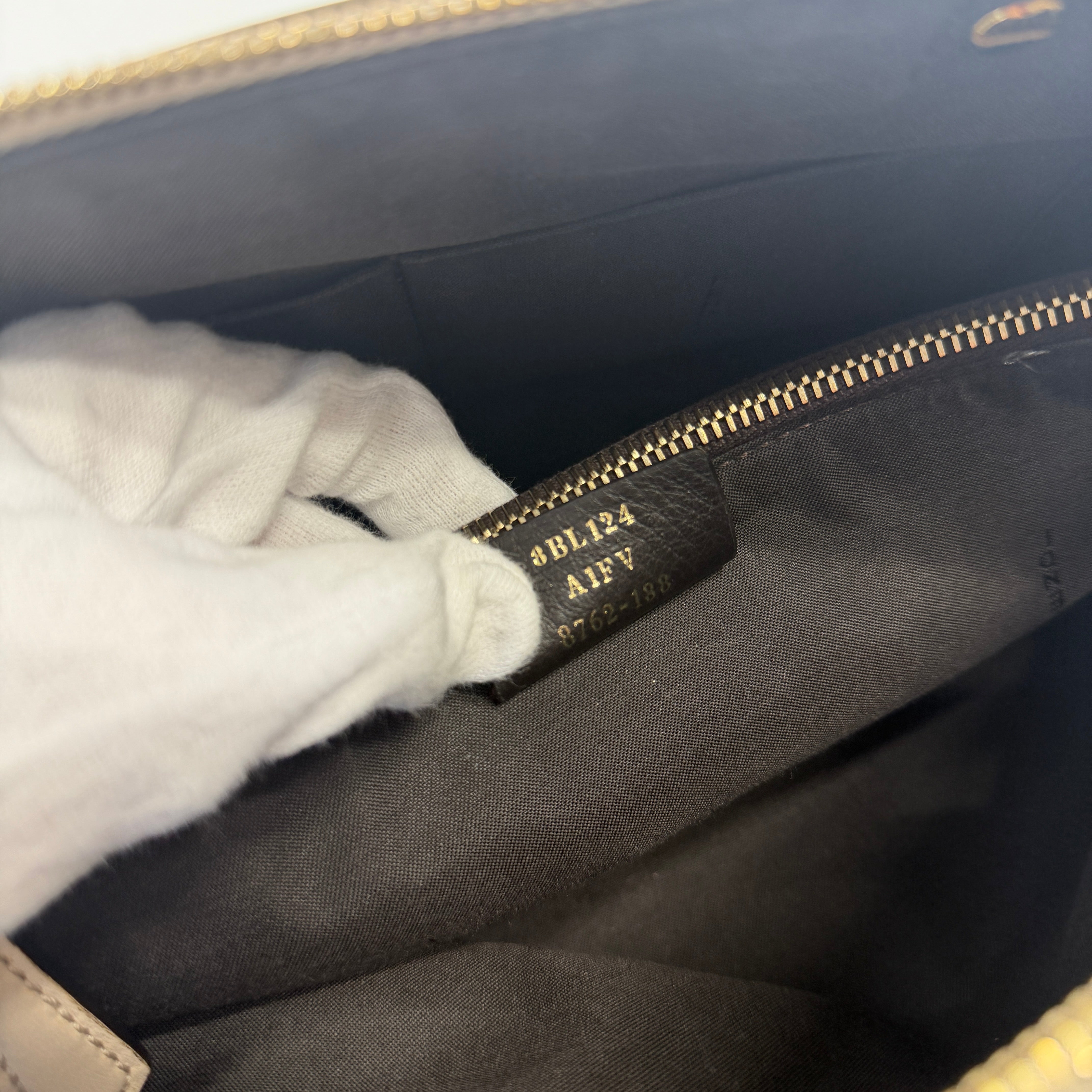 2605 secondhand FENDI By the Way medium leather × studs 2WAY hand bag beige black 8BL124