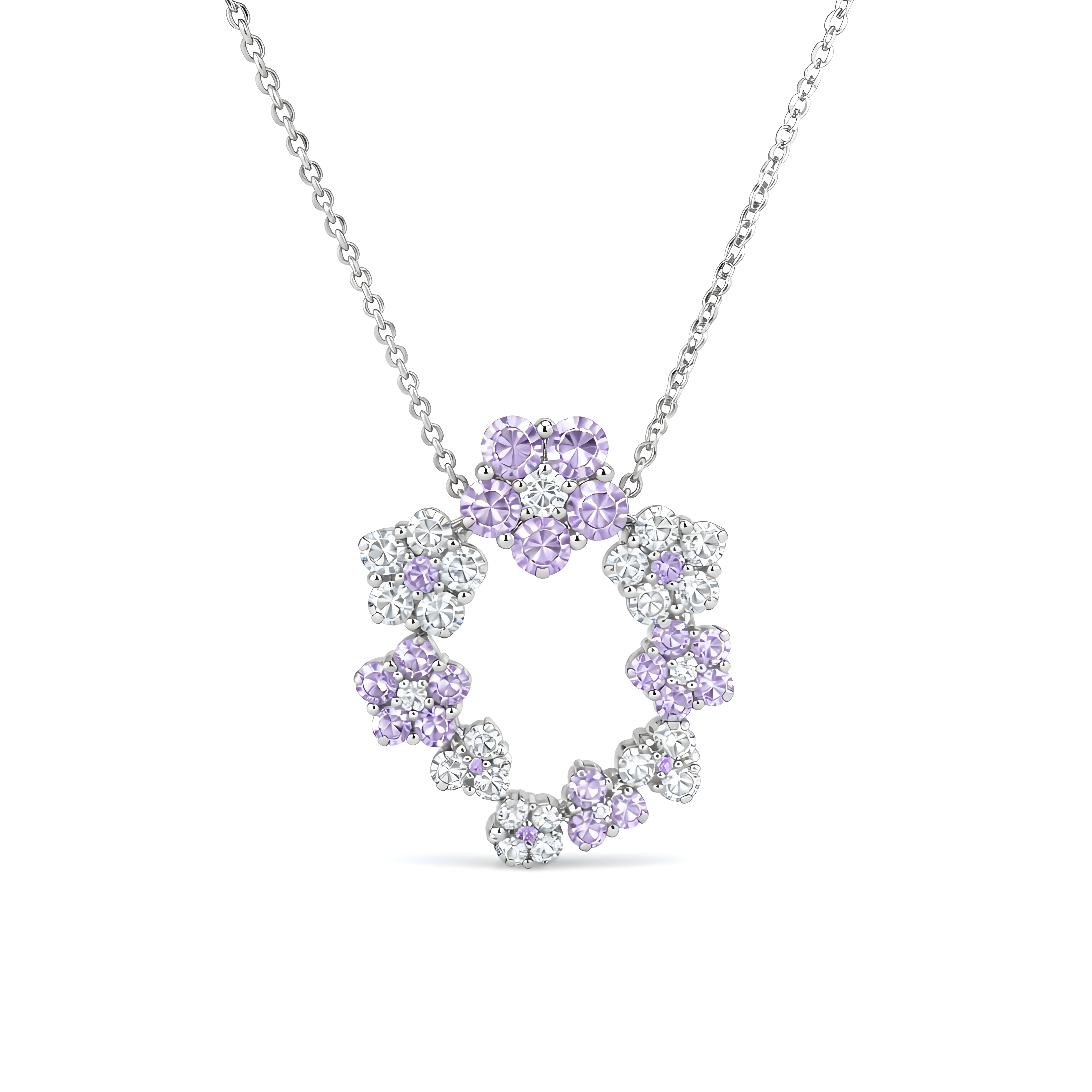2605 secondhand K18WG necklace pink S1.1/D0.83ct　8.84g　44㎝