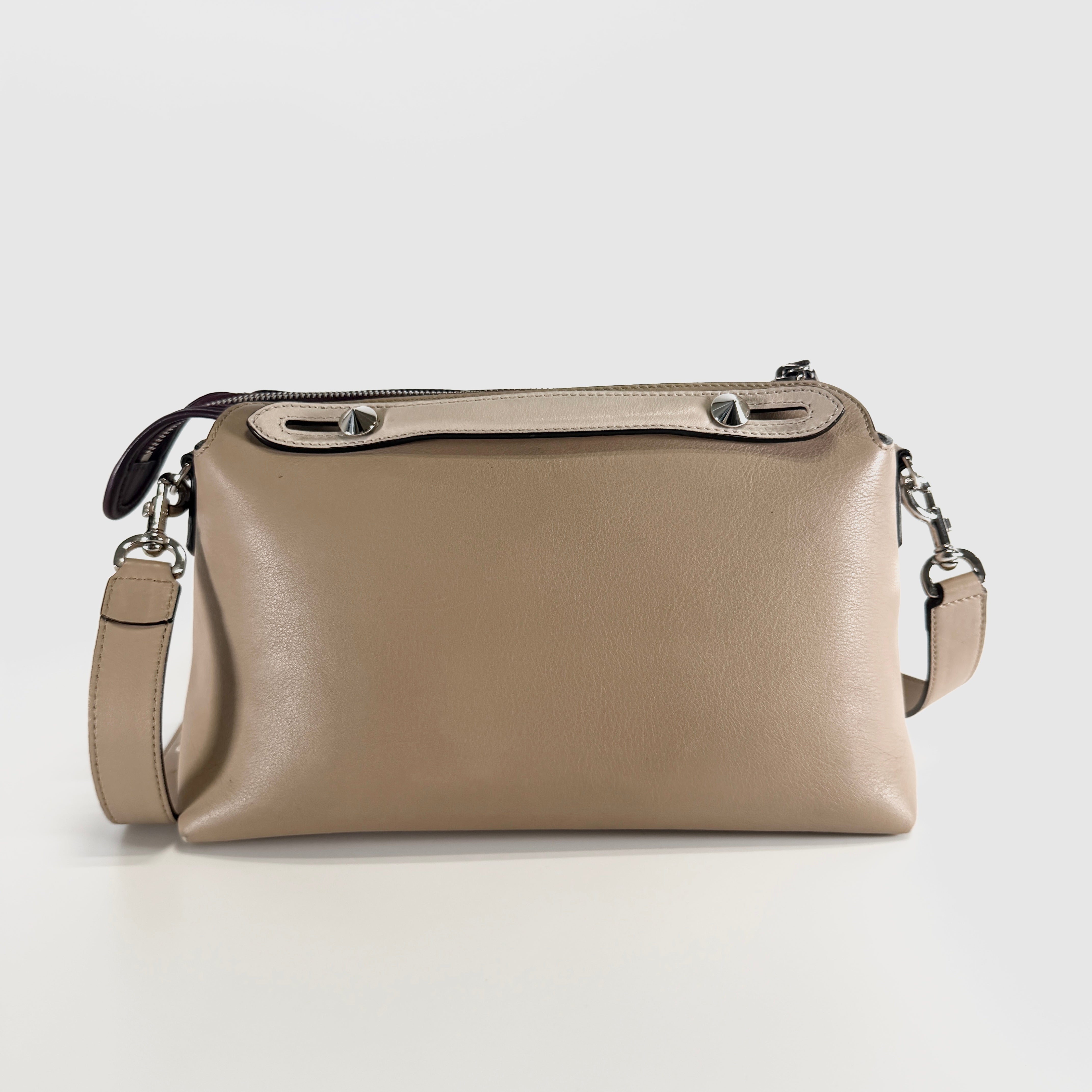 2605 secondhand FENDI By the Way medium leather 2WAY hand bag beige 8BL124