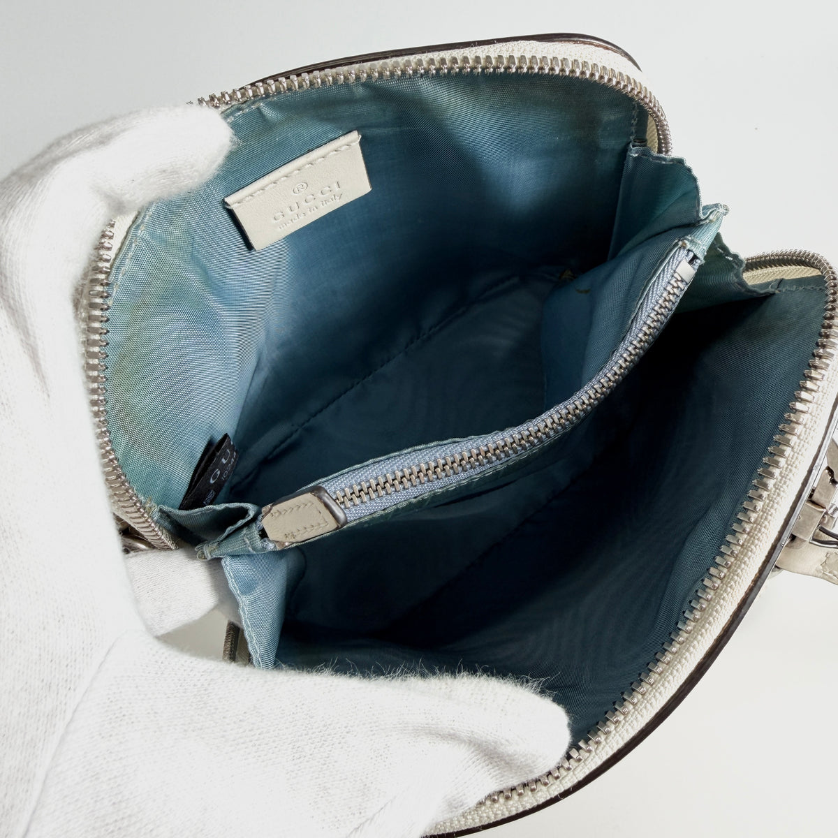 2607 secondhand GUCCI GG Star shell bag white I024415719