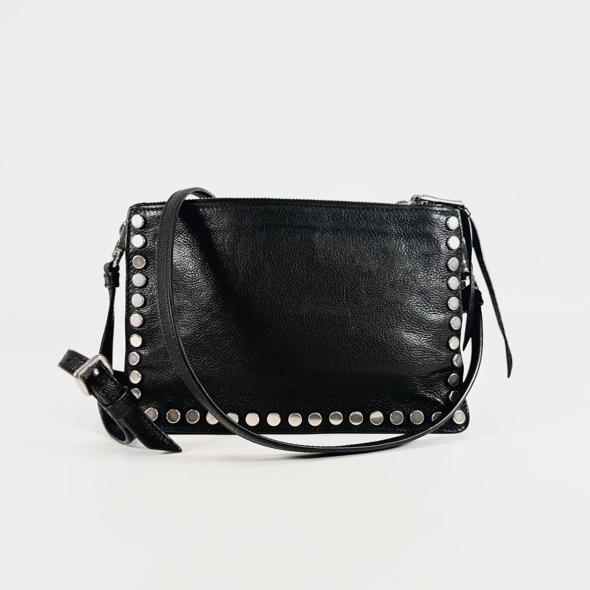 2607 secondhand PRADA leather shoulder black