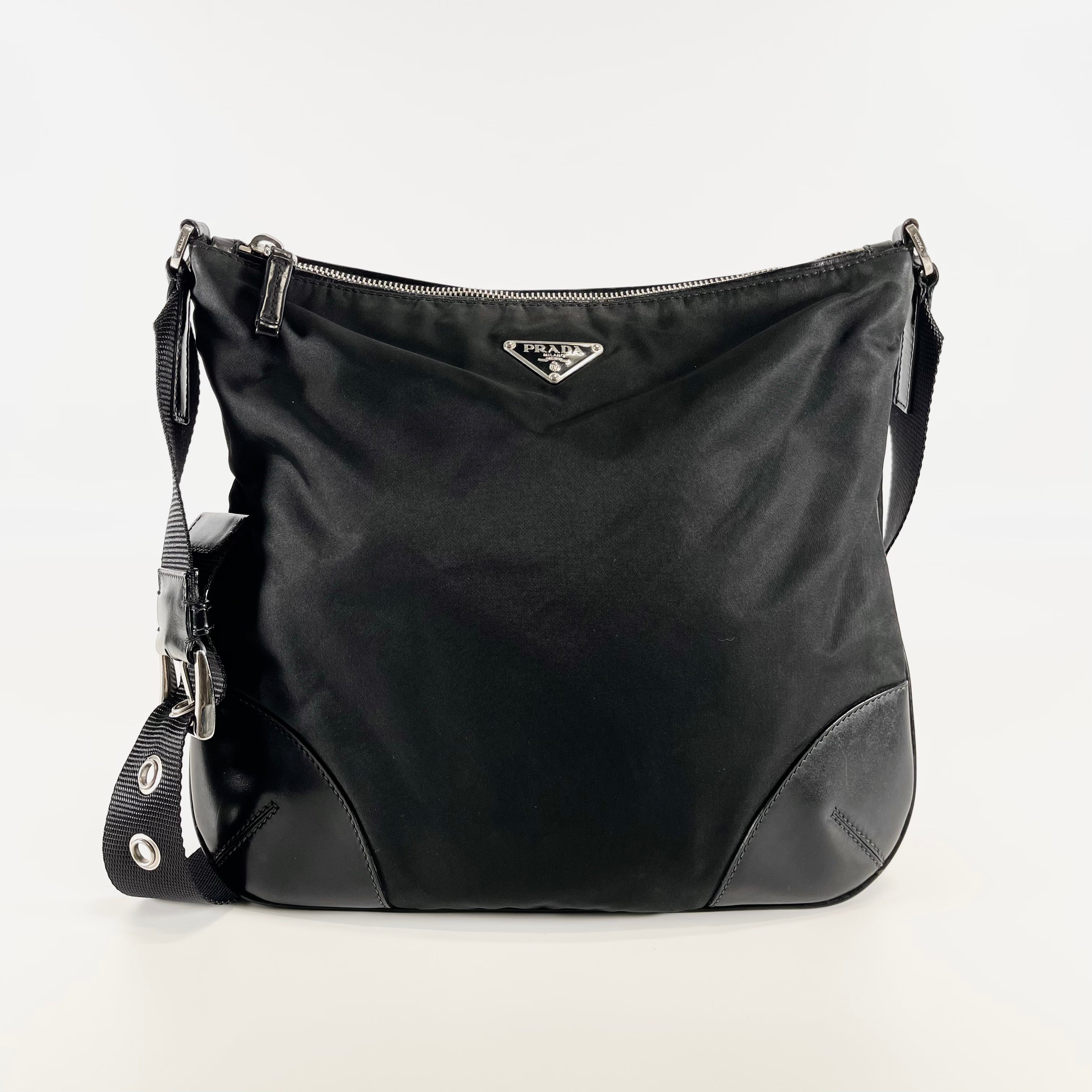 2602 secondhand PRADA brand bag BT0326 TESSUTO LIGHT shoulder NERO