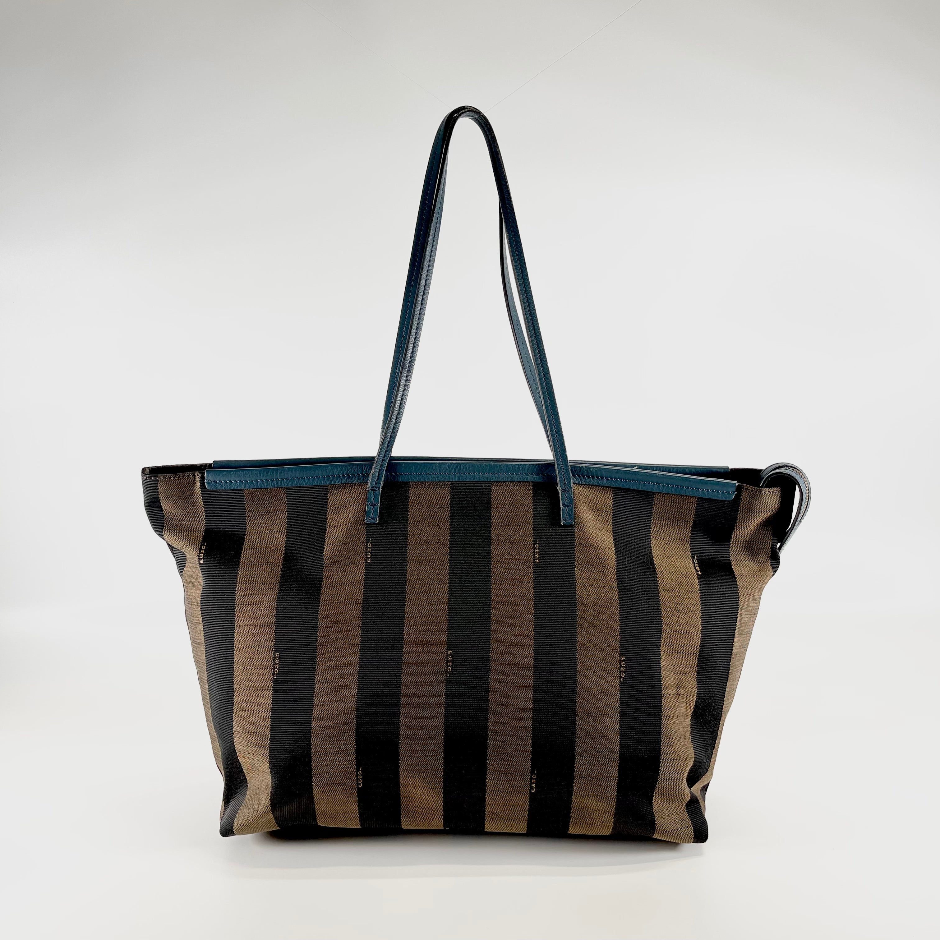 2601 secondhand FENDI pecans Tote Bag canvas × leather Brown