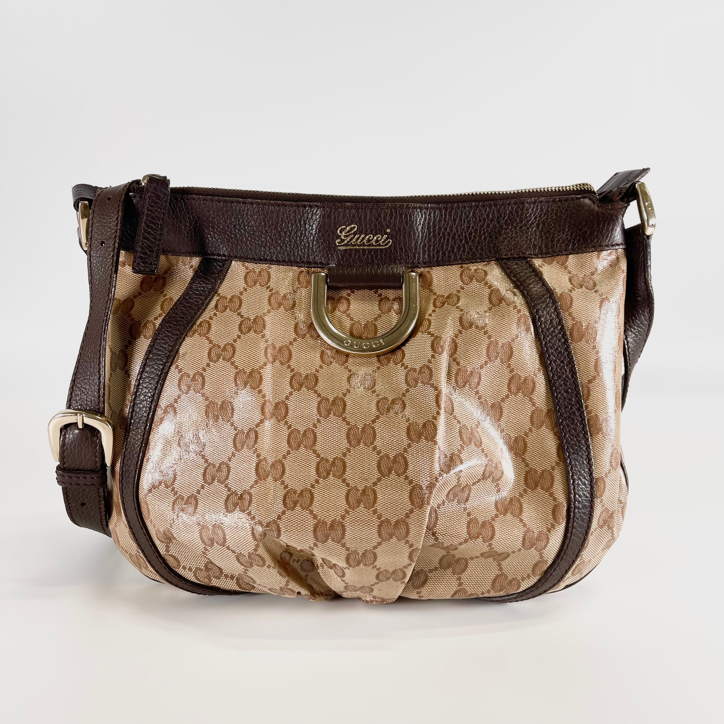 2603 secondhand GUCCI brand bag PVC shoulder beige 90