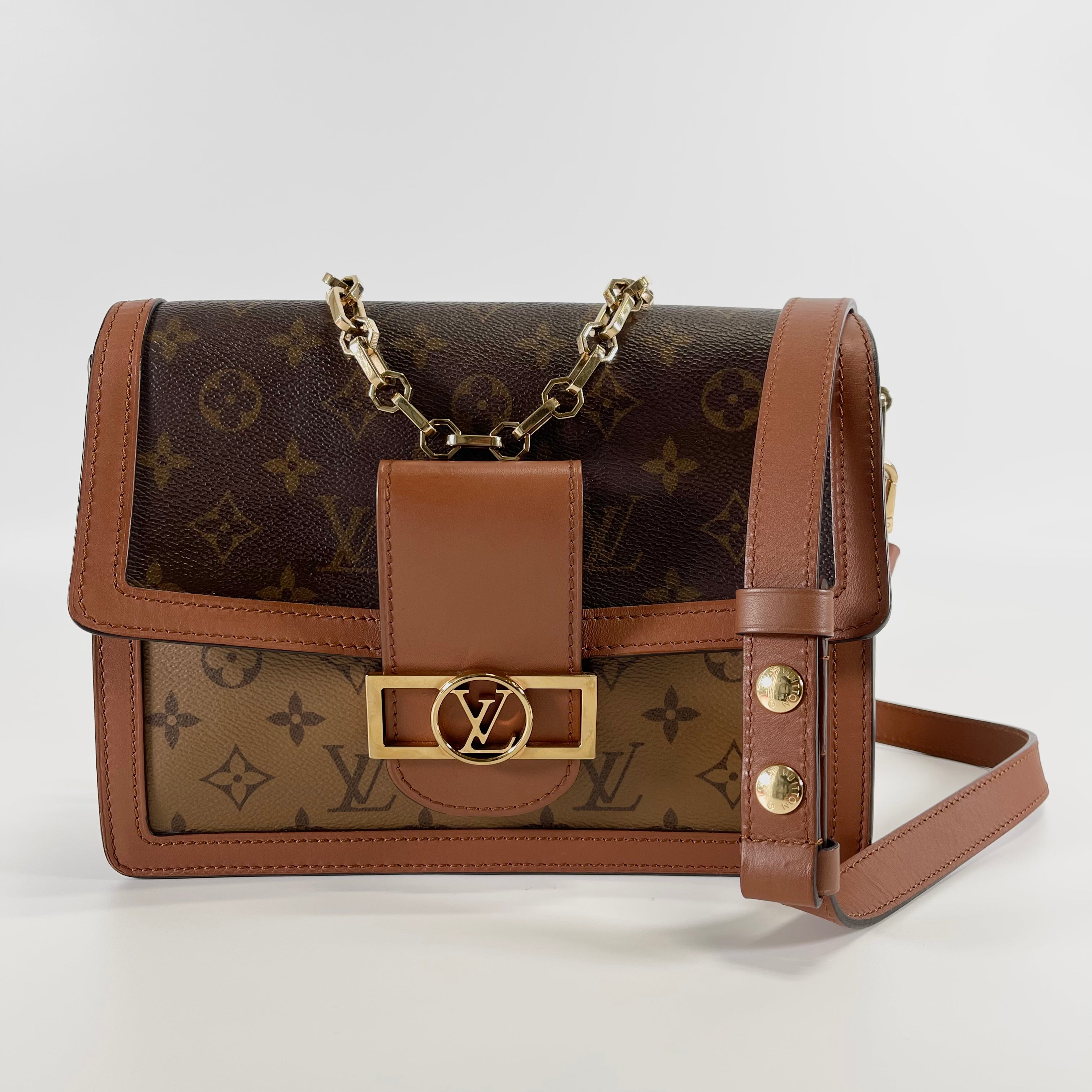 2602 secondhand LV Monogram Reverse Dauphine MM M45958 CA4260 Brown RFID
