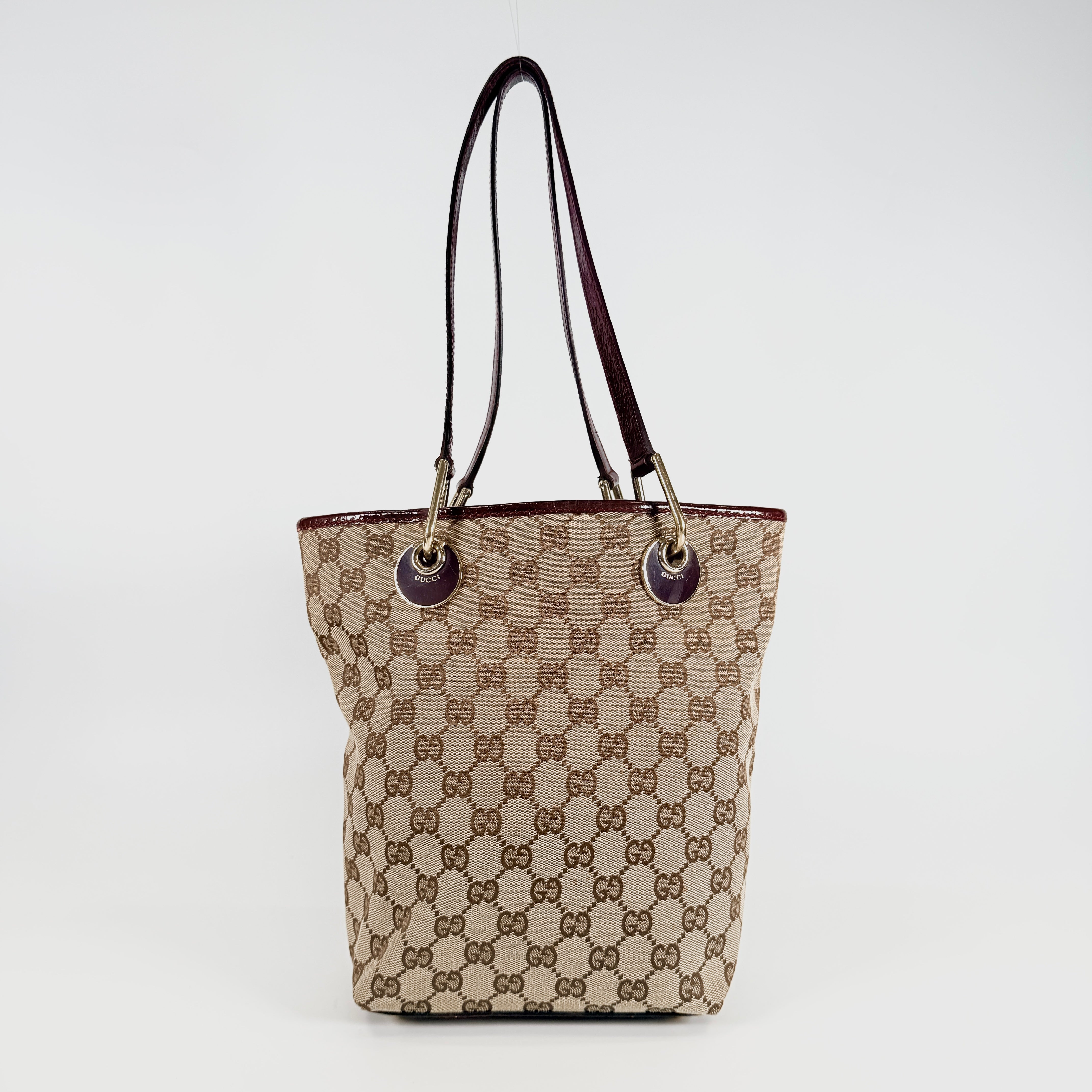 2606 secondhand GUCCI GG canvas Tote Bag beige