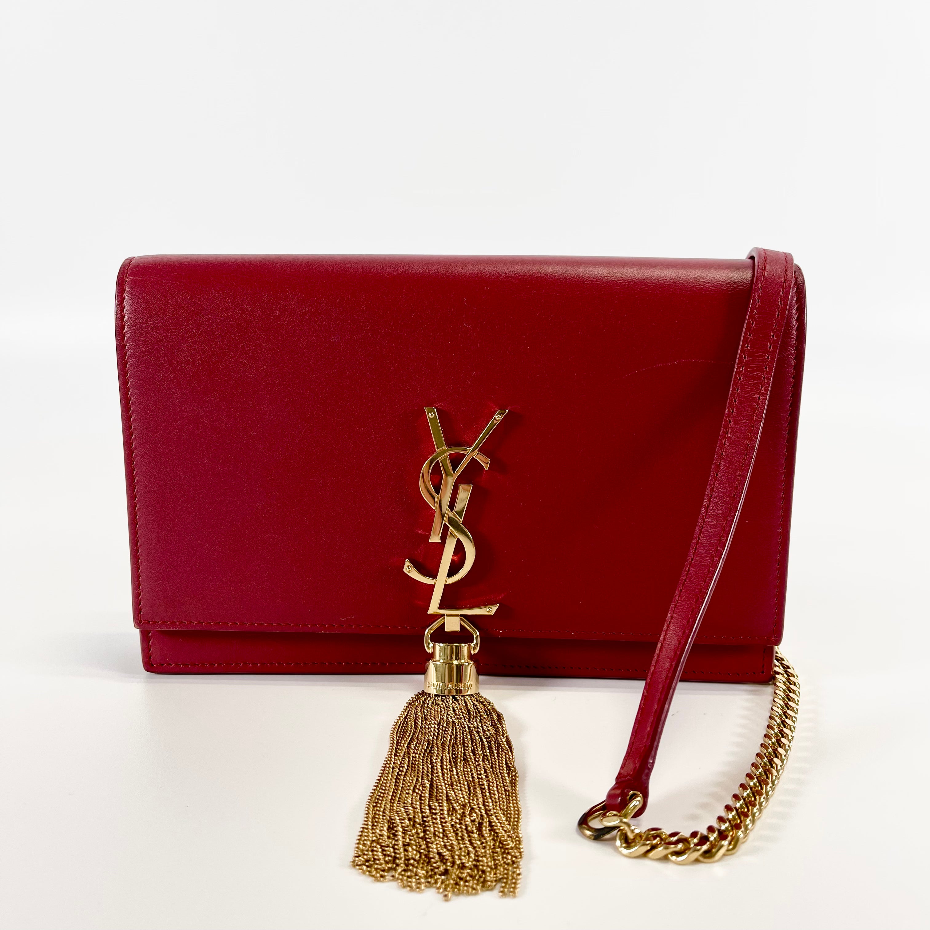 2602 secondhand SAINTLAURENT calf Kate gold