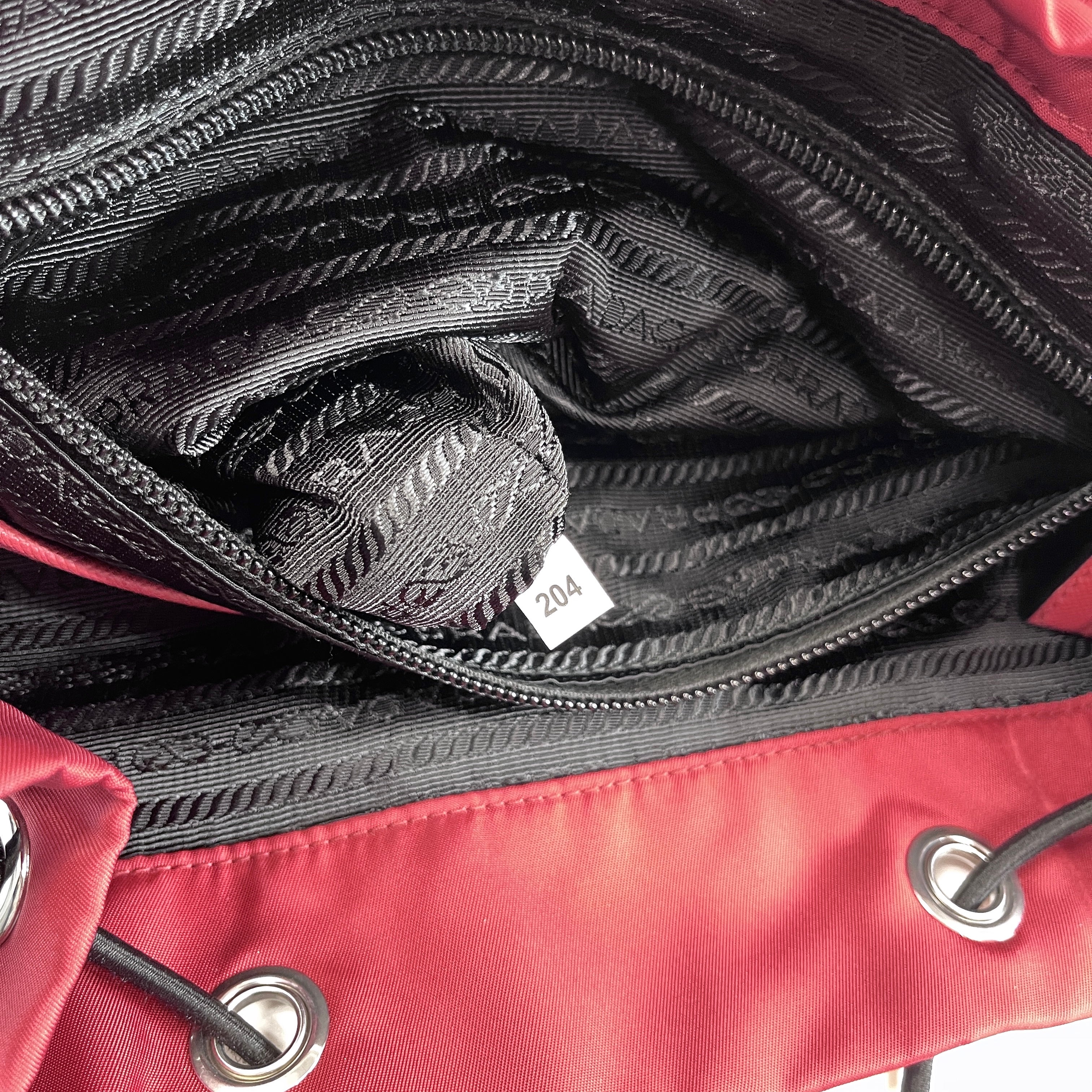 2604 secondhand PRADA backpack logo plate Red nylon