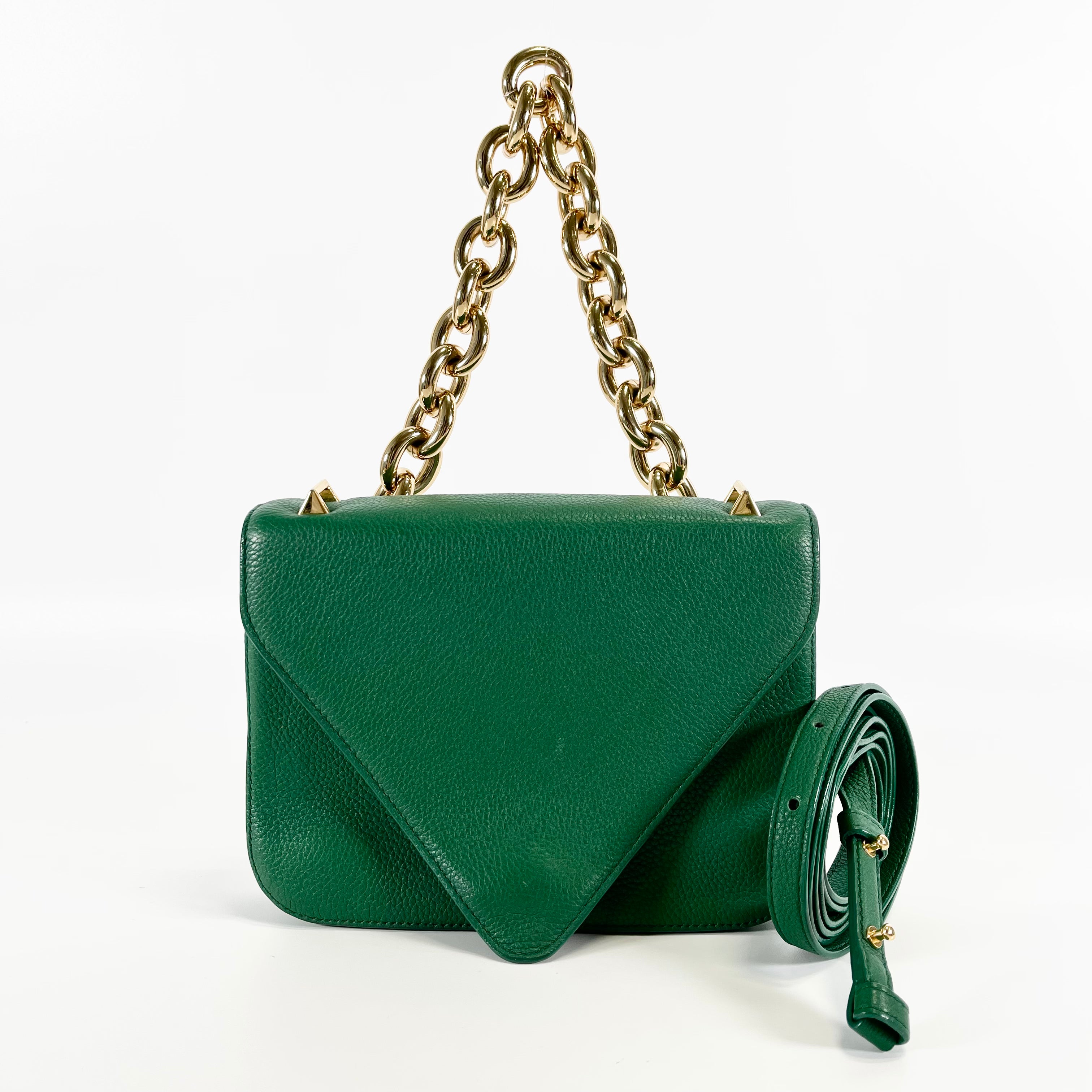 2602 secondhand BOTTEGA VENETA Small leather / green /GD