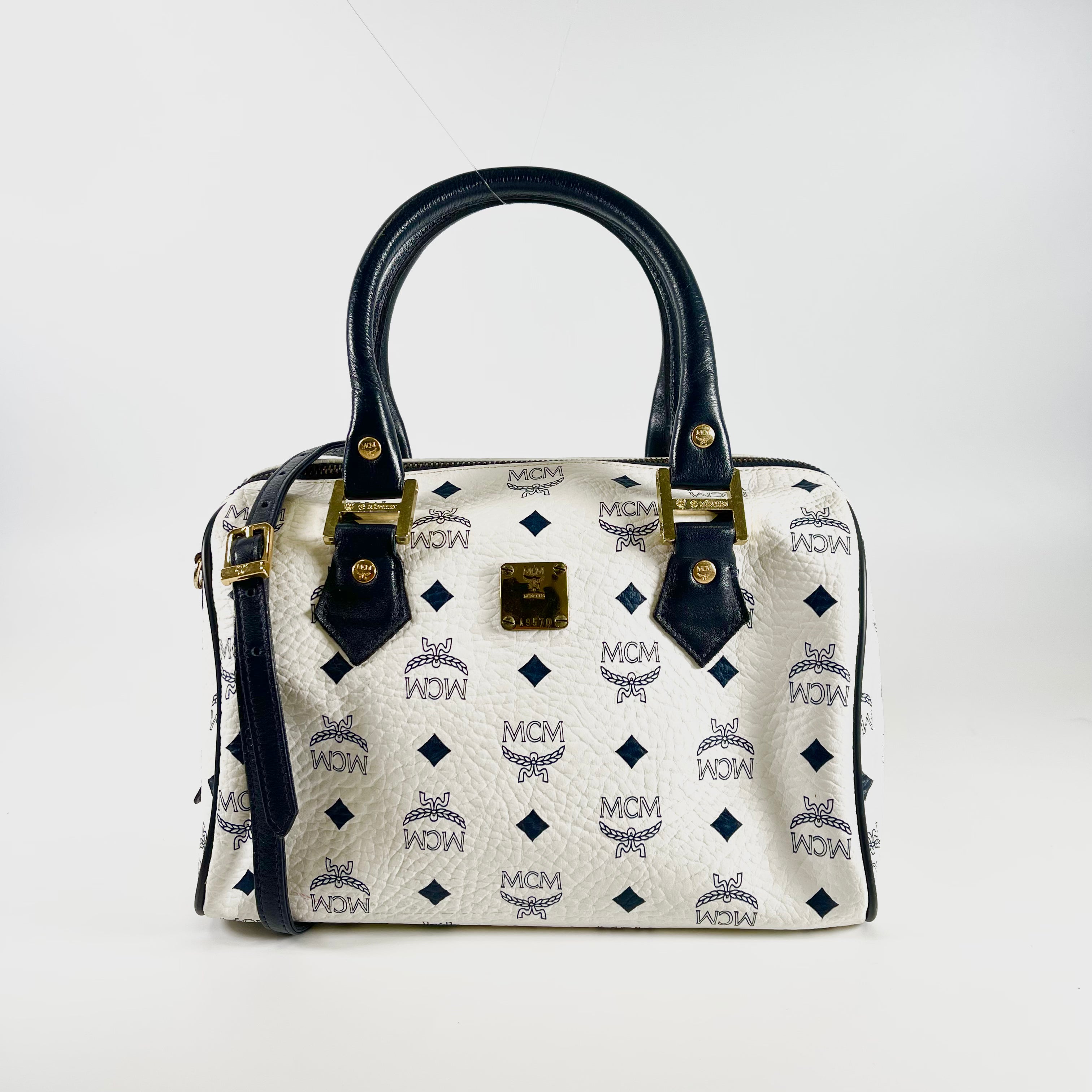 2602 secondhand MCM Visetos mini Boston bag