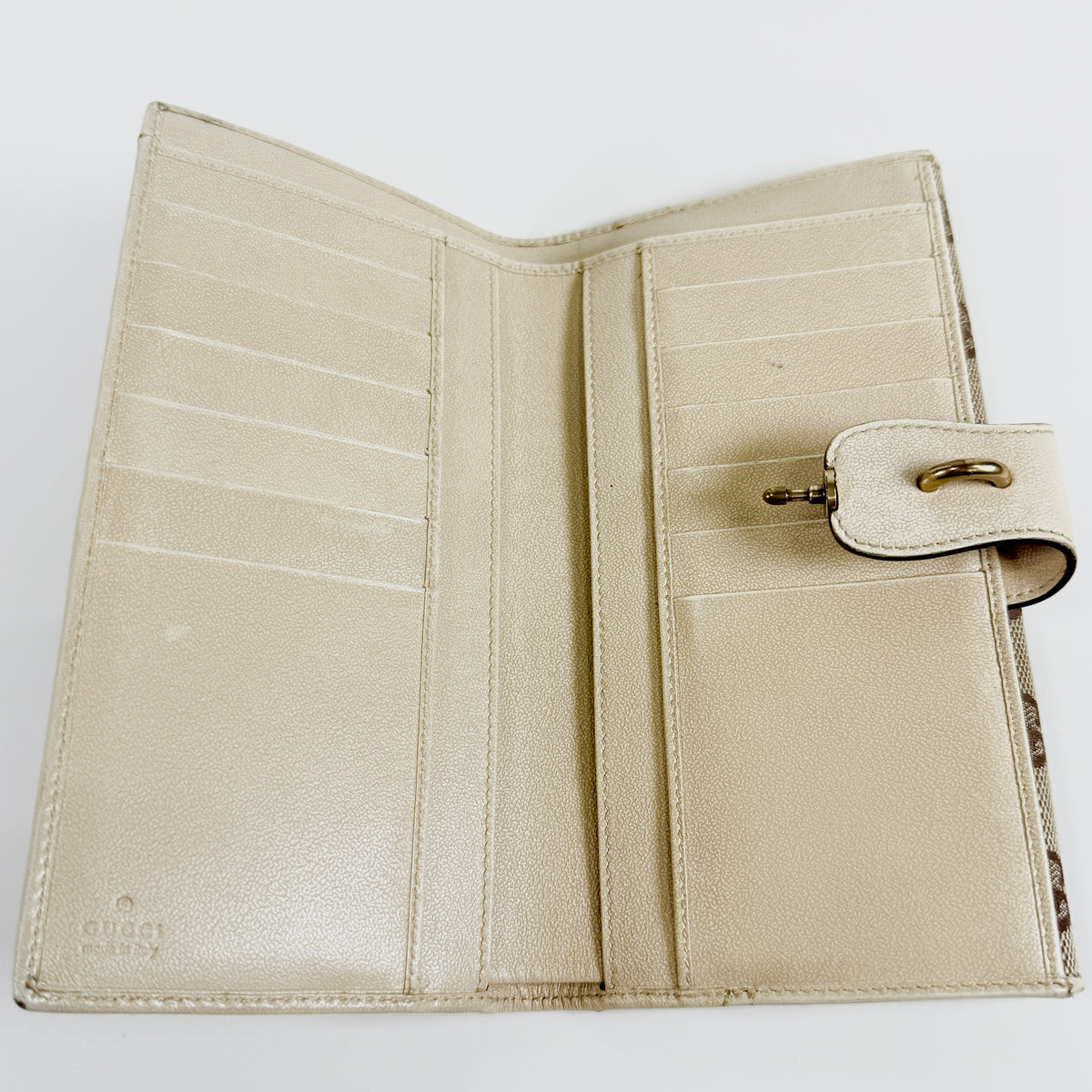 2607 secondhand GUCCI GG canvas Jackie Long wallet